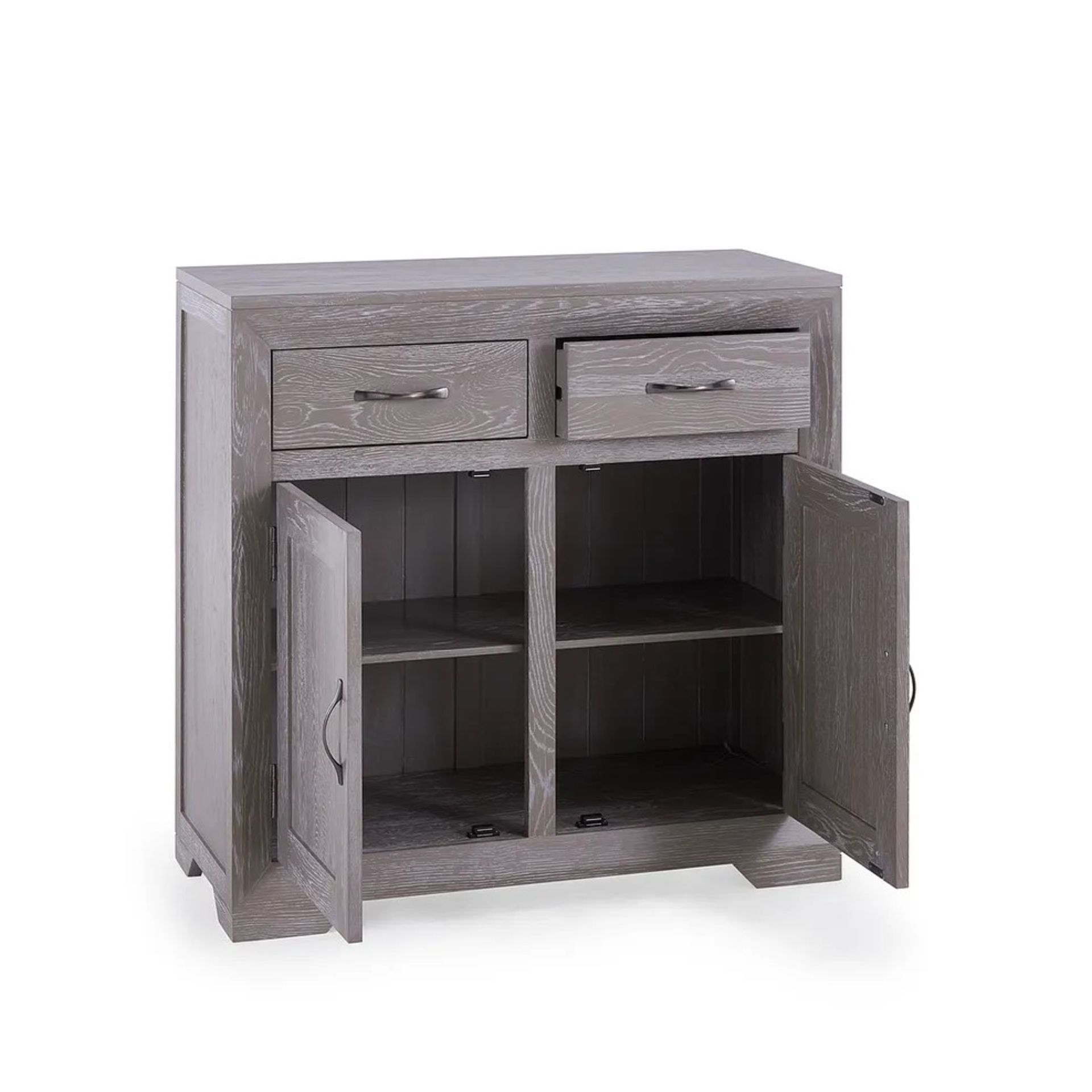 RRP £419.99 - Oak Furnitureland WILLOW Solid Oak with Grey Wash Small Sideboard - MAY HAVE A FEW - Image 2 of 7