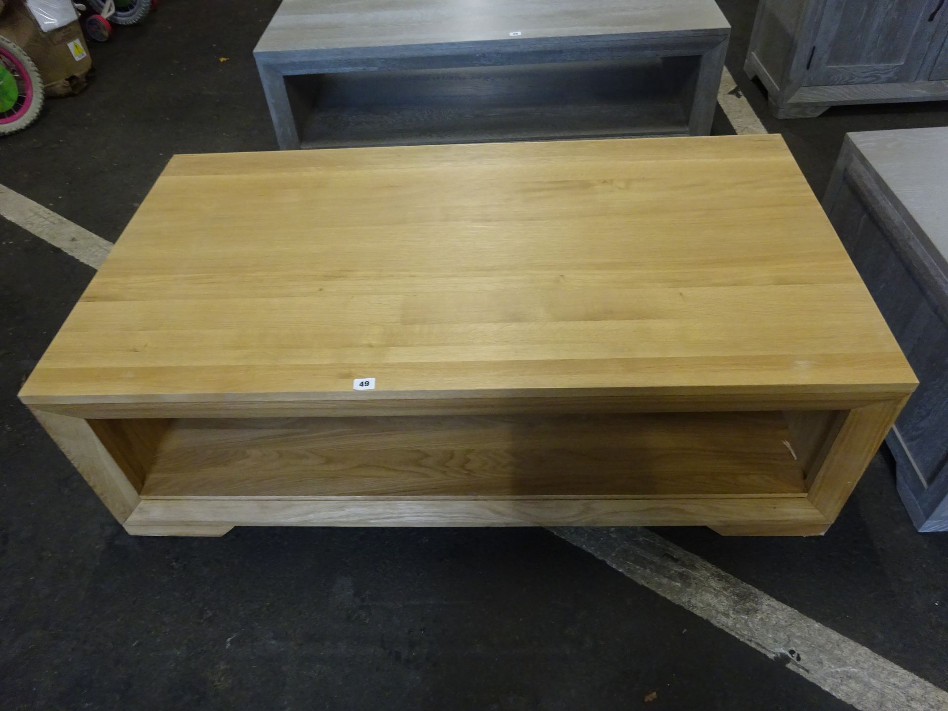 RRP £369.99 - Oak Furnitureland BEVEL Natural Solid Oak Coffee Table 130 X 41 X 70CM - MAY HAVE A - Image 3 of 6