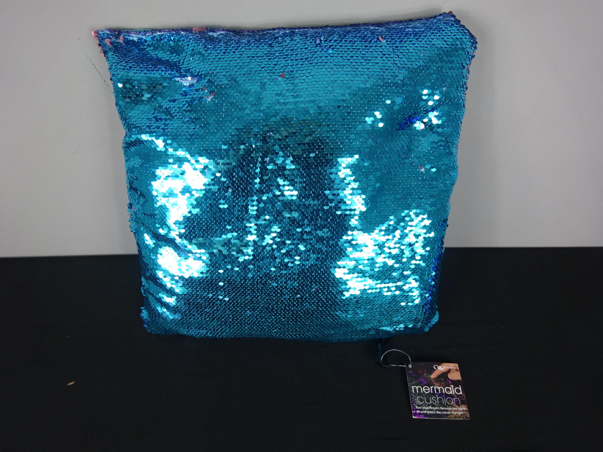 New Light Blue Mermaid Sequin Pillow