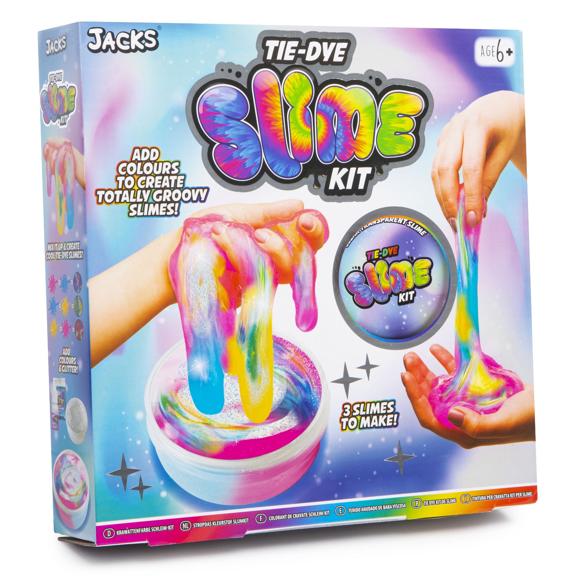 NEW WEIRD SCIENCE TIE-DYE SLIME KIT INCLUDES 3 COLOURS & GLITTERED DYES