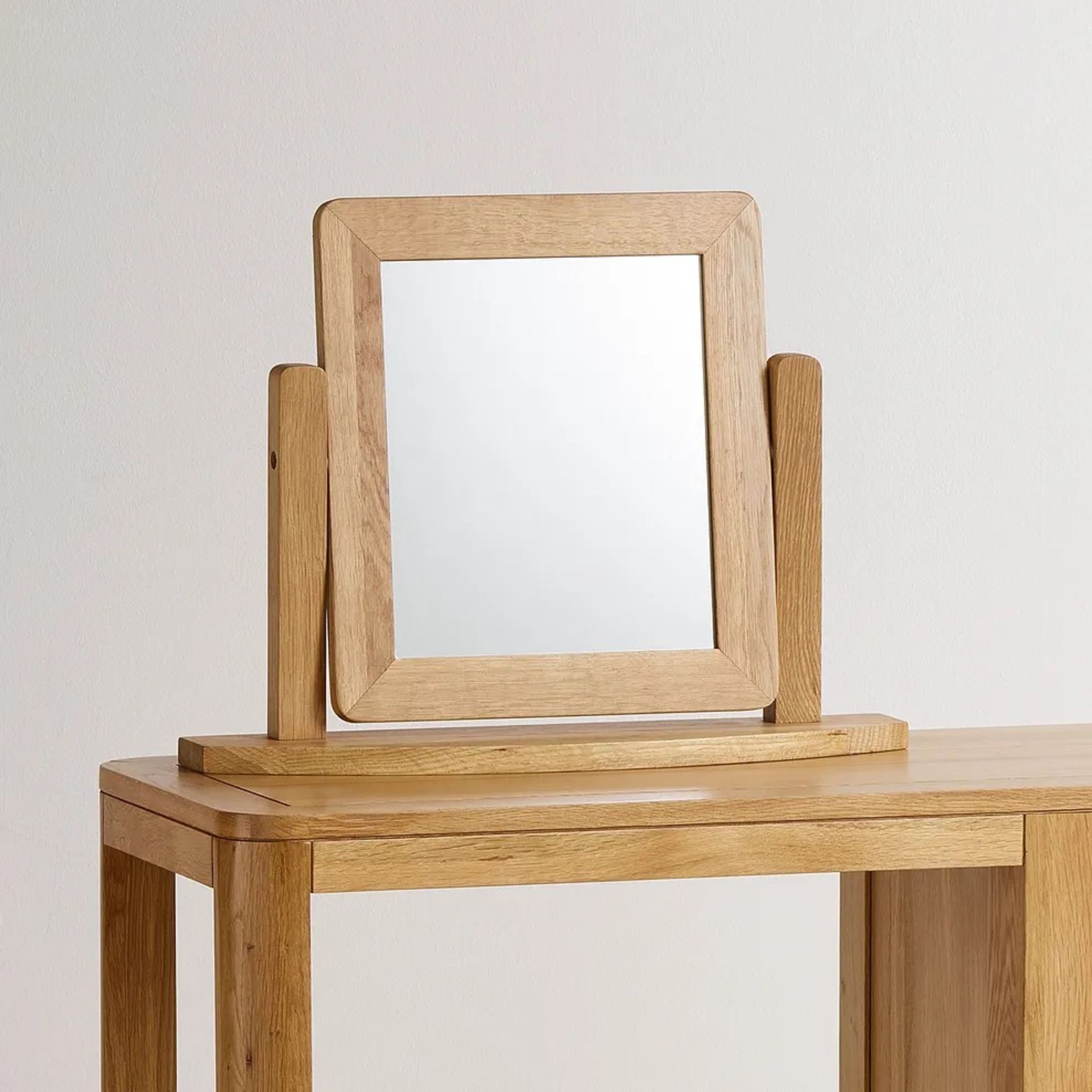 RRP £139 - Oak Furnitureland ROMSEY Natural Solid Oak Dressing Table Mirror 59 X 45 X 14CM- MAY HAVE