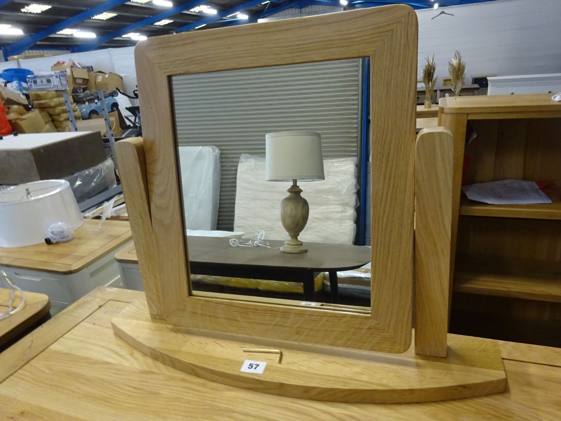 RRP £139 - Oak Furnitureland ROMSEY Natural Solid Oak Dressing Table Mirror 59 X 45 X 14CM- MAY HAVE - Image 3 of 3