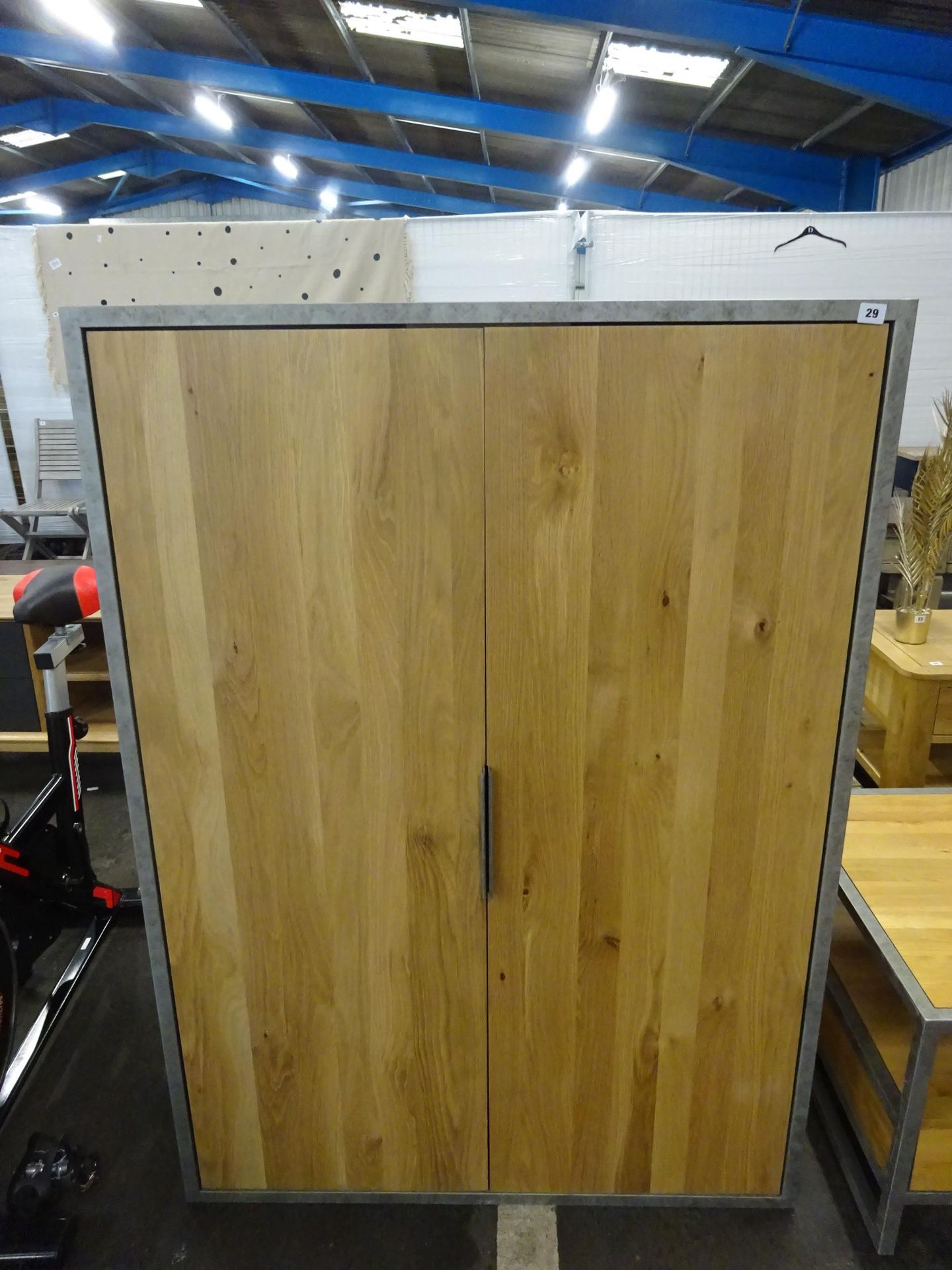 RRP £899.99 - Oak Furnitureland BROOKLYN Natural Solid Oak & Metal Double Wardrobe TOP ONLY - - Image 2 of 2