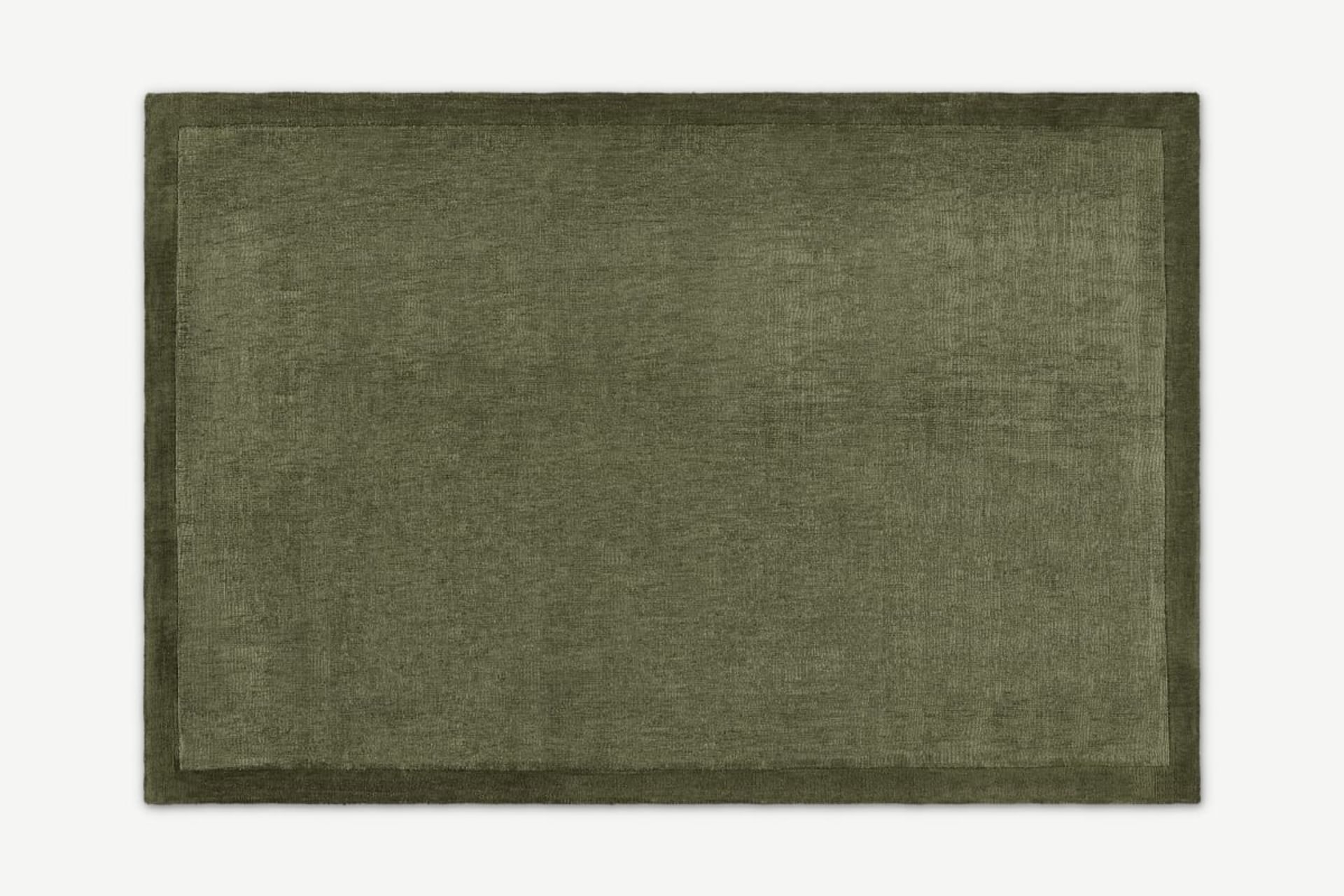 RRP £299.99 - Made.com Jago Border Rug X Large 200 x 300cm Moss Green - COLLECTION ONLY - NO VAT