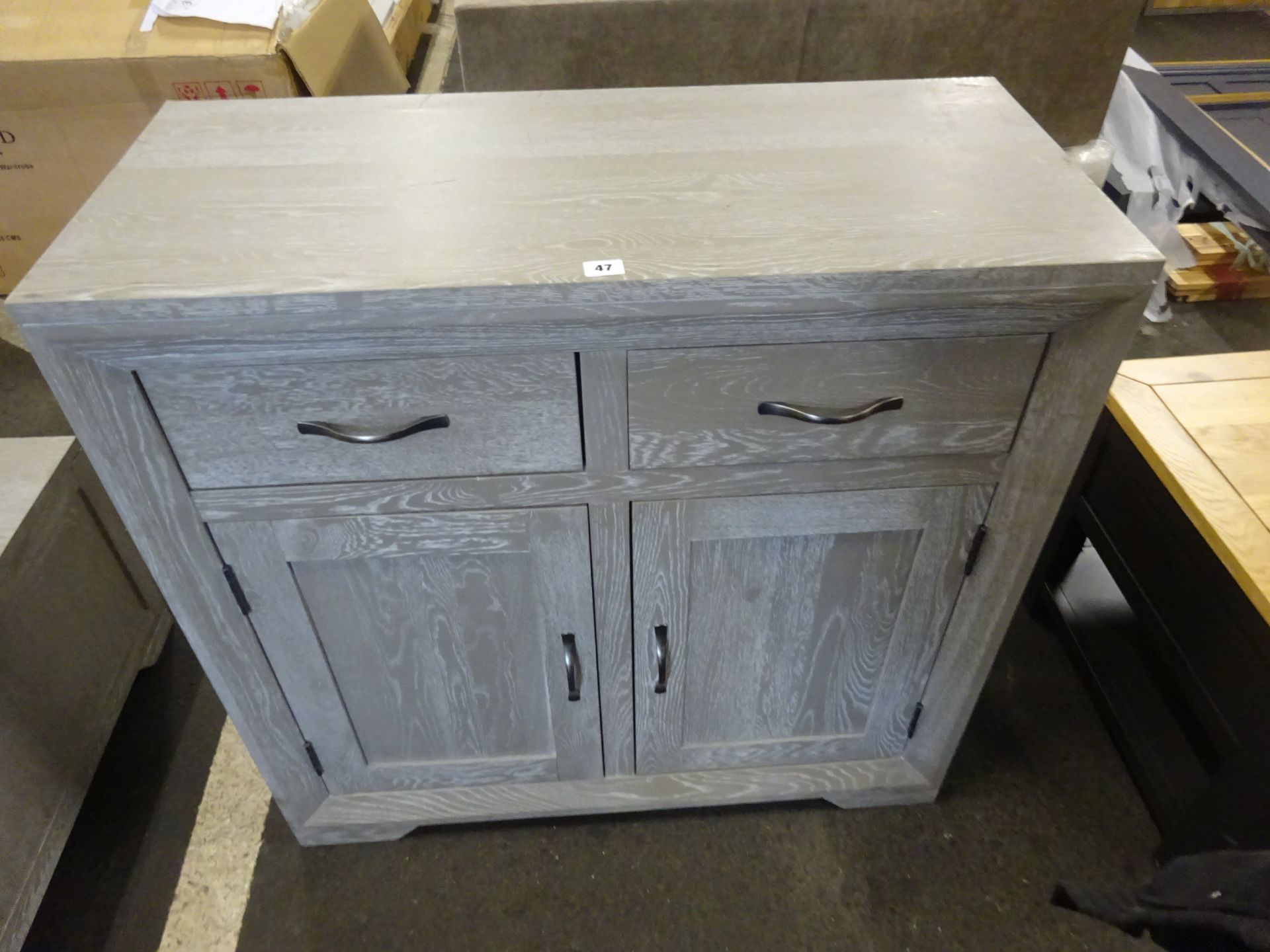 RRP £419.99 - Oak Furnitureland WILLOW Solid Oak with Grey Wash Small Sideboard - MAY HAVE A FEW - Image 3 of 7