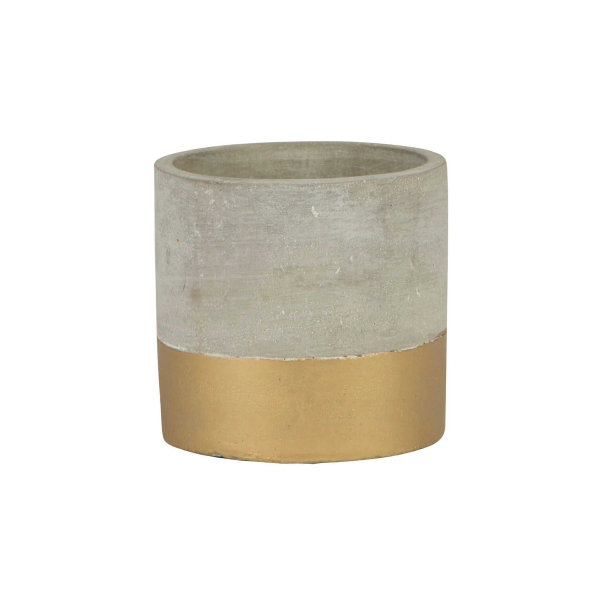 NEW SASS & BELLE 12CM TUVA GOLD DIP CEMENT PLANTER