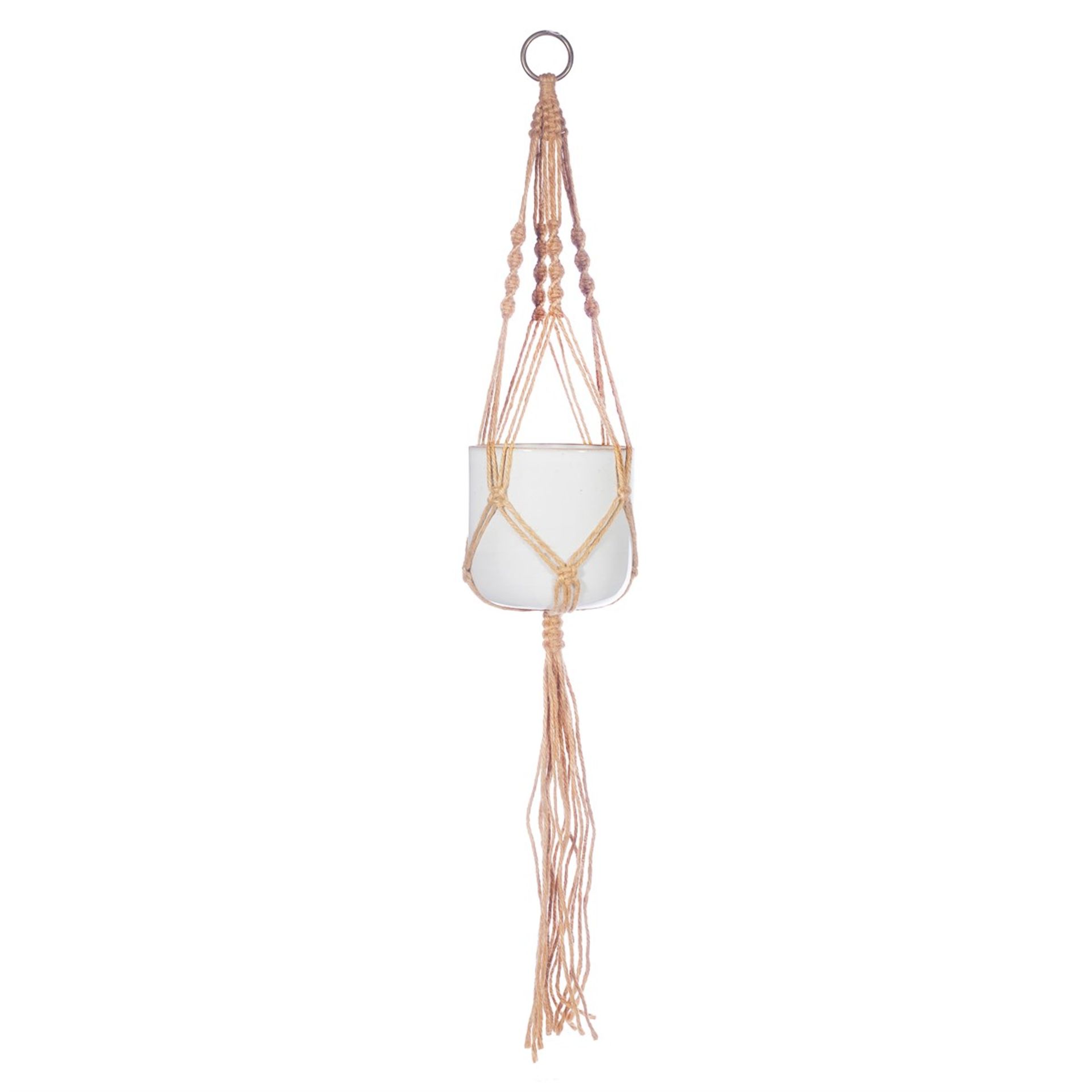 NEW SASS & BELLE MACRAME LARGE WHITE PLANT HANGER