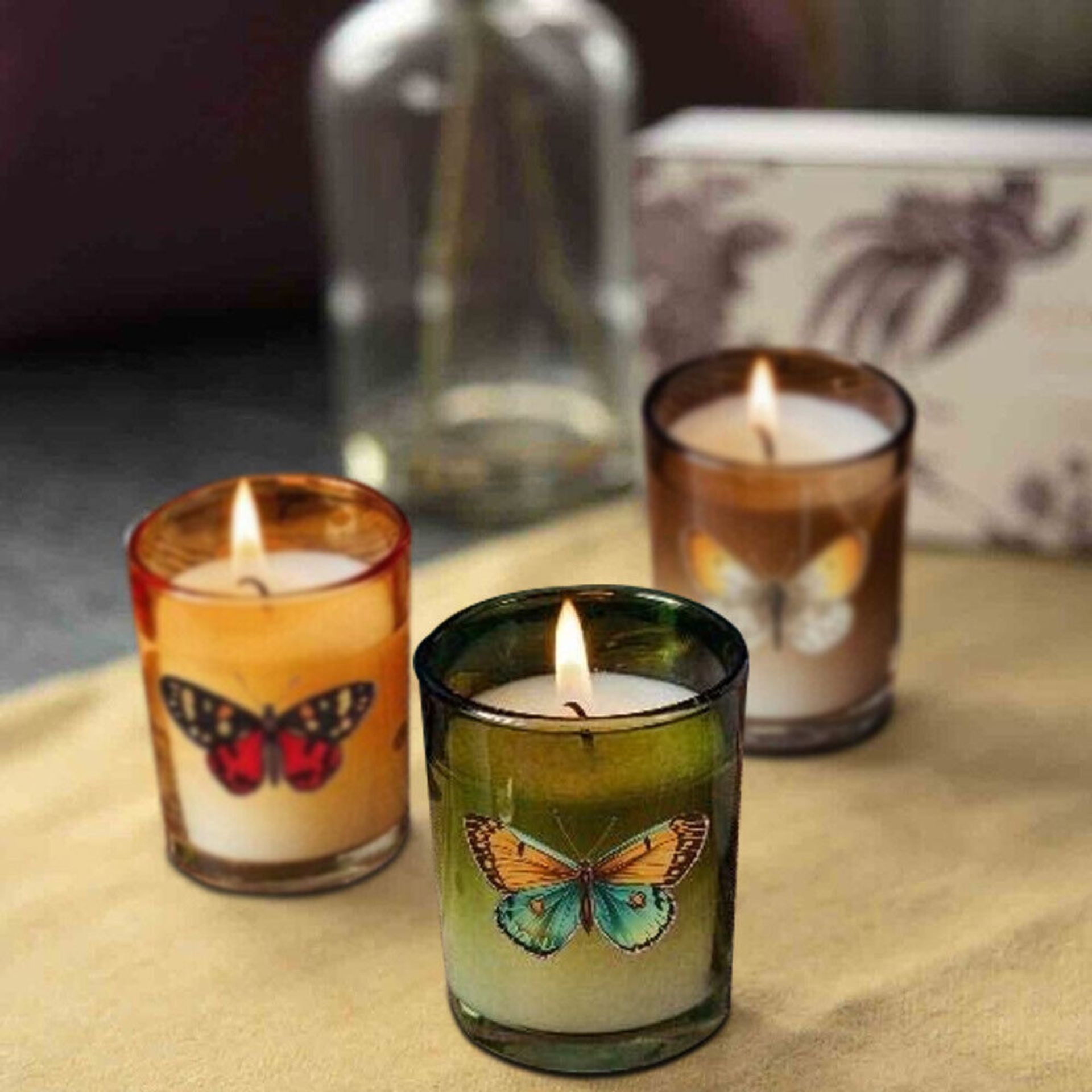 RRP £14.99 - New Harmony 3pc Butterfly Candle Gift Set