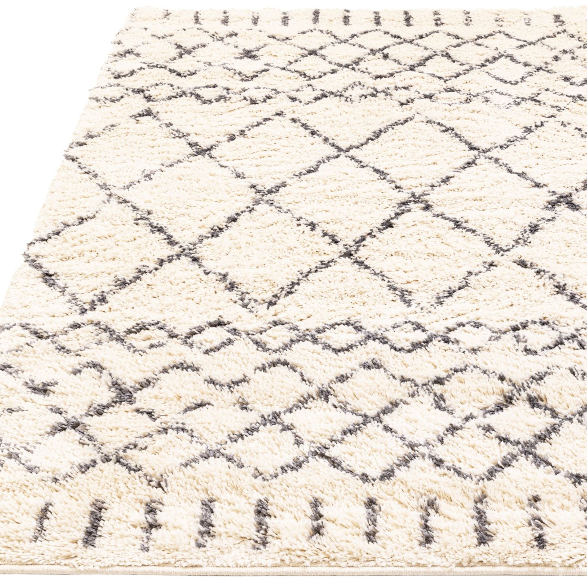 New Nordic 110x160cm Cream & Charcoal - 100% Polypropylene Rug - £10 Delivery - Image 2 of 3