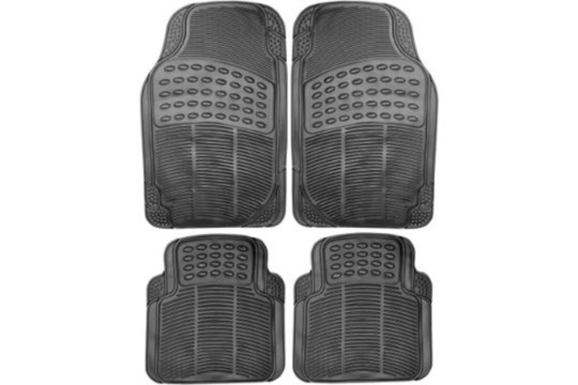 New 4pc Black Rubber Car Mat Set