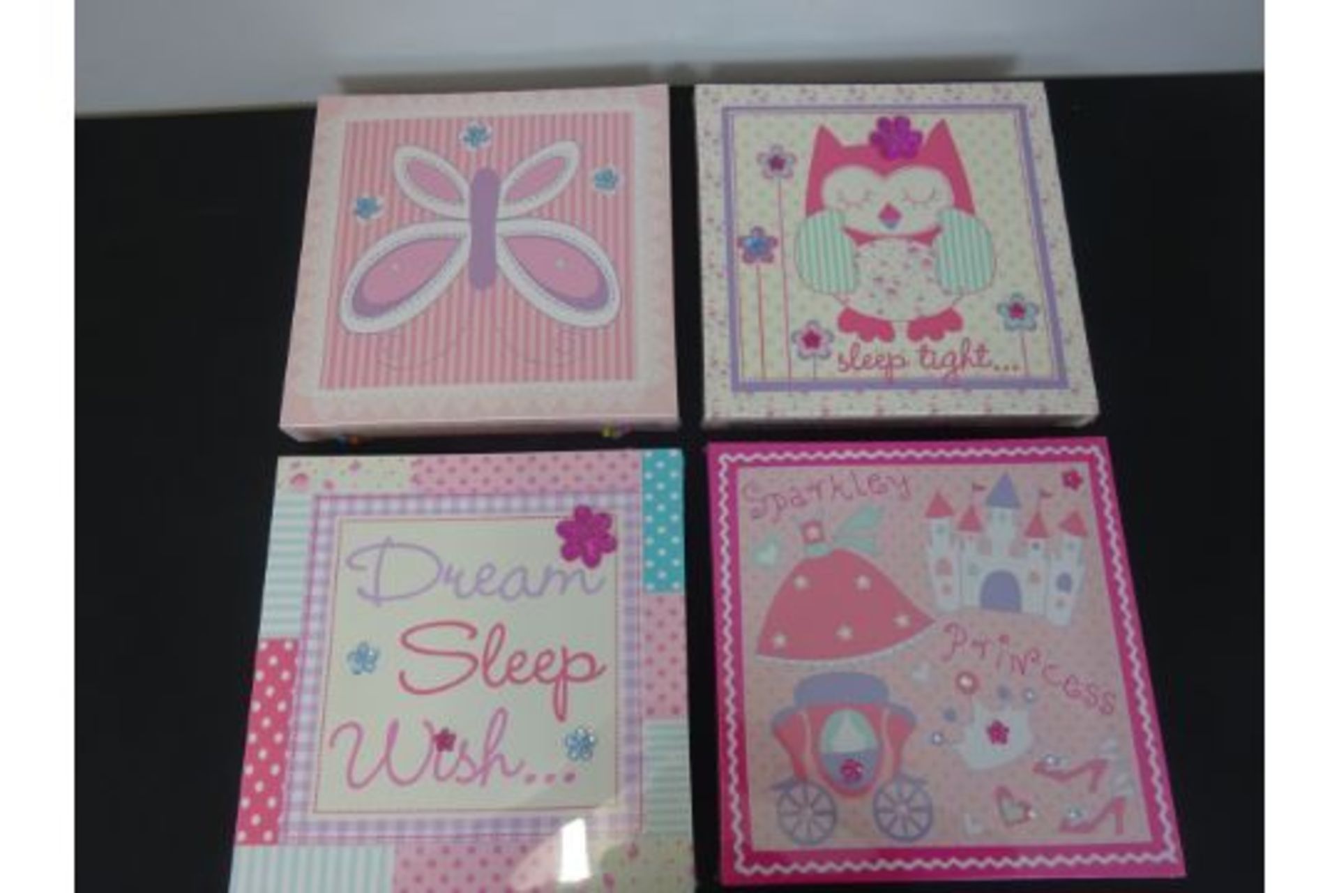 New Set Of Four Square 30 x 30cm Pink Canvases