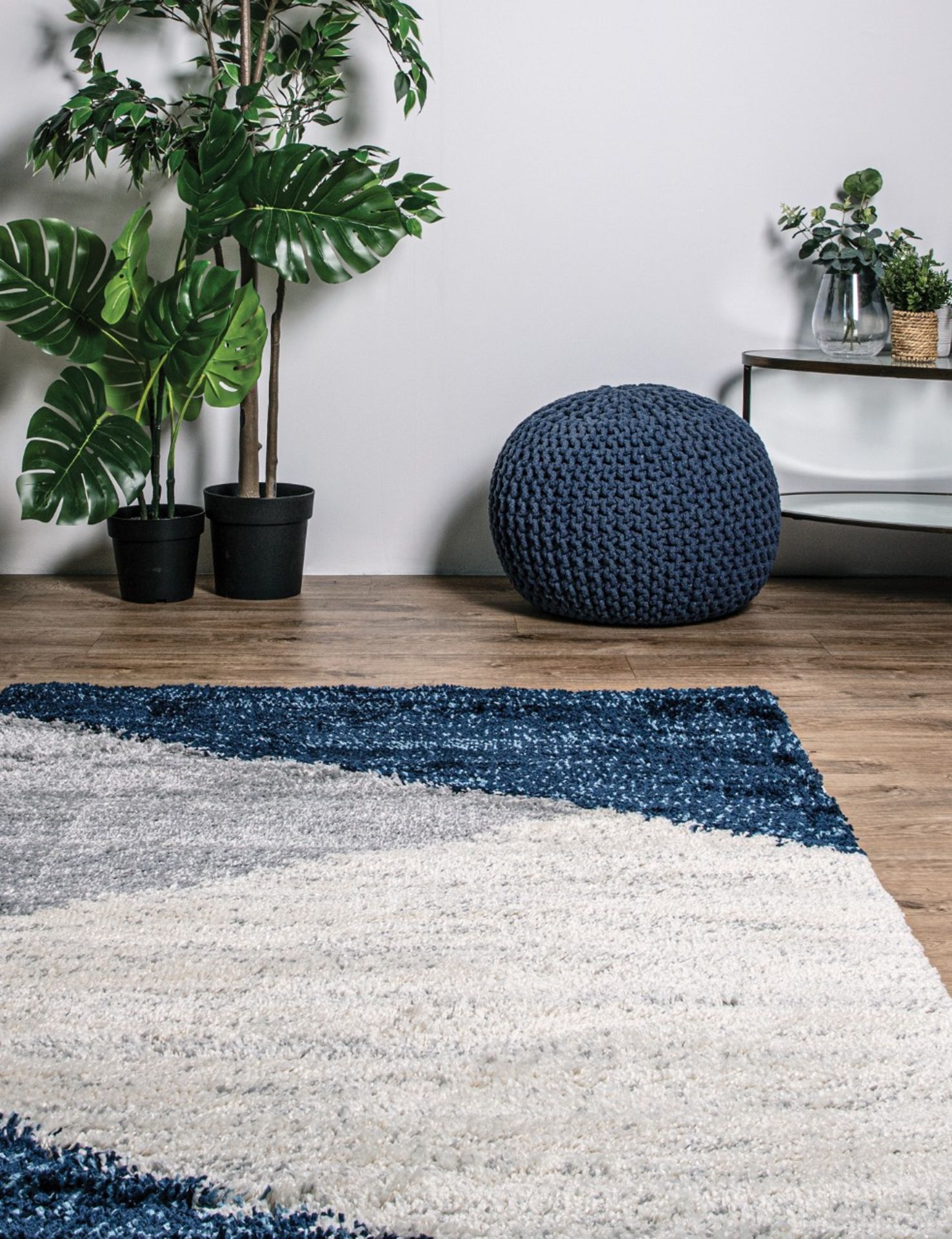 New Nordic 110x160cm Navy - 100% Polypropylene Rug - £10 Delivery