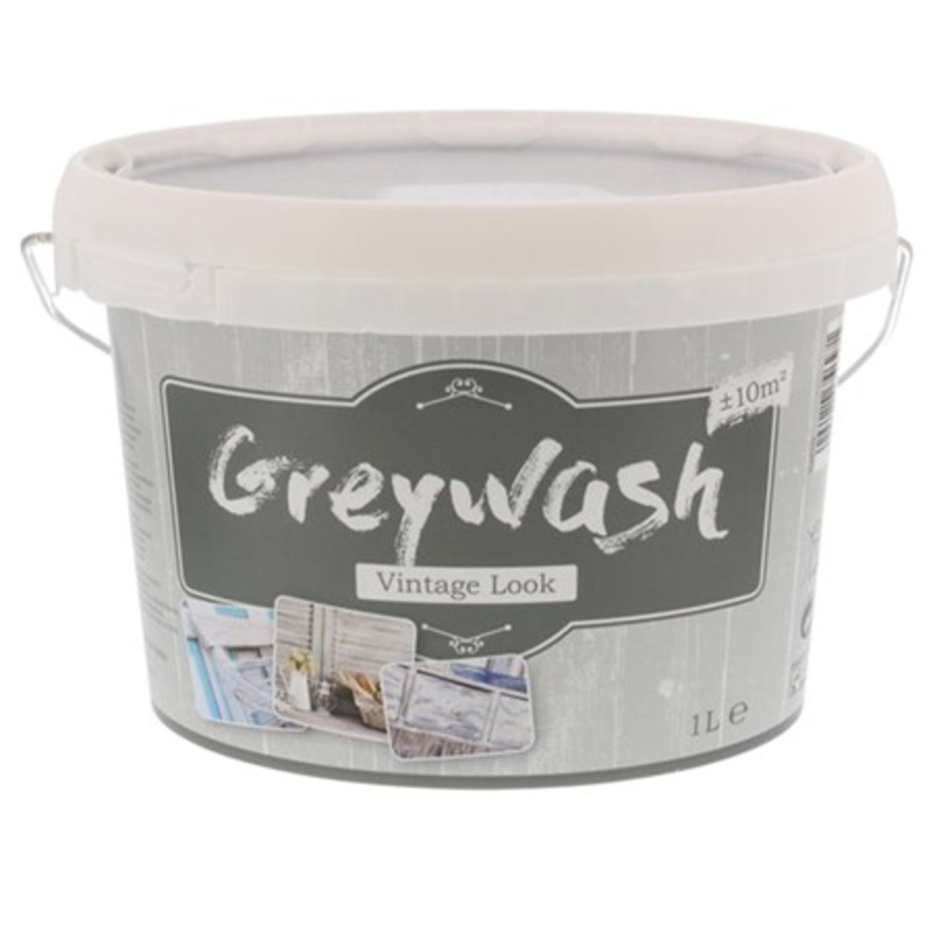 x4 New 1L Tubs Of Greywash Indoor & Outdoor Paint