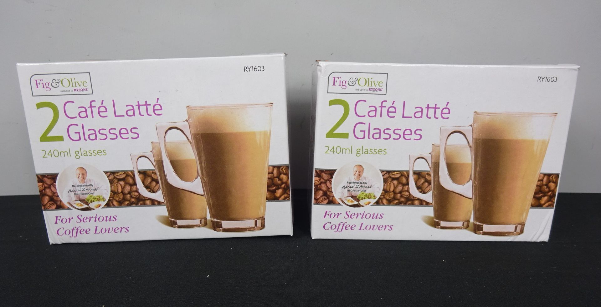 New Set Of 4 Café Latte 240ml Glasses