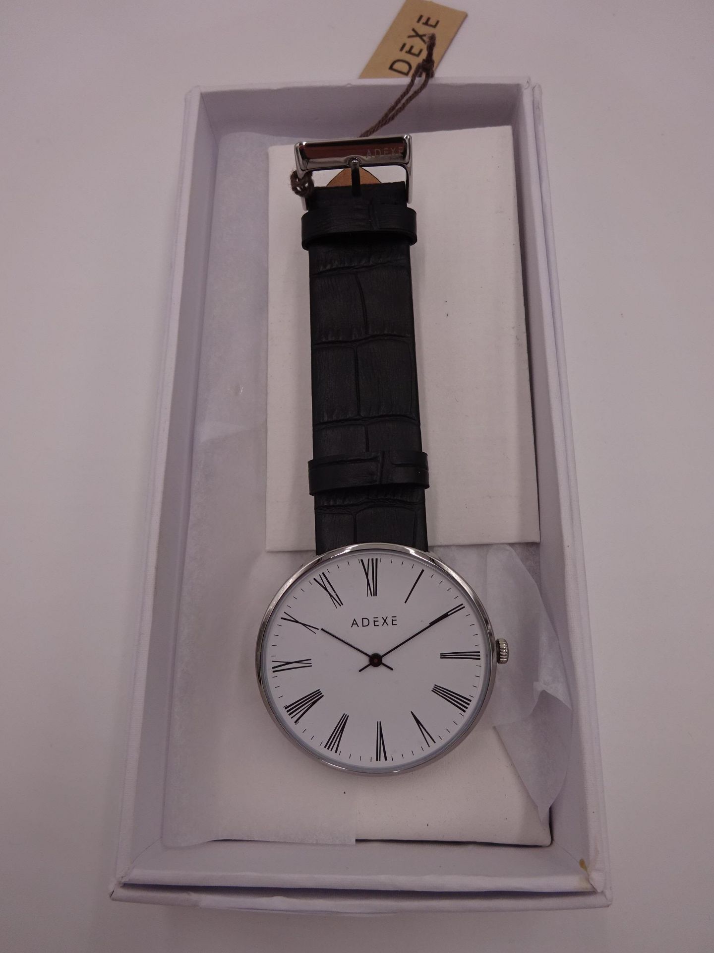 New large faced dress watch Leather strap