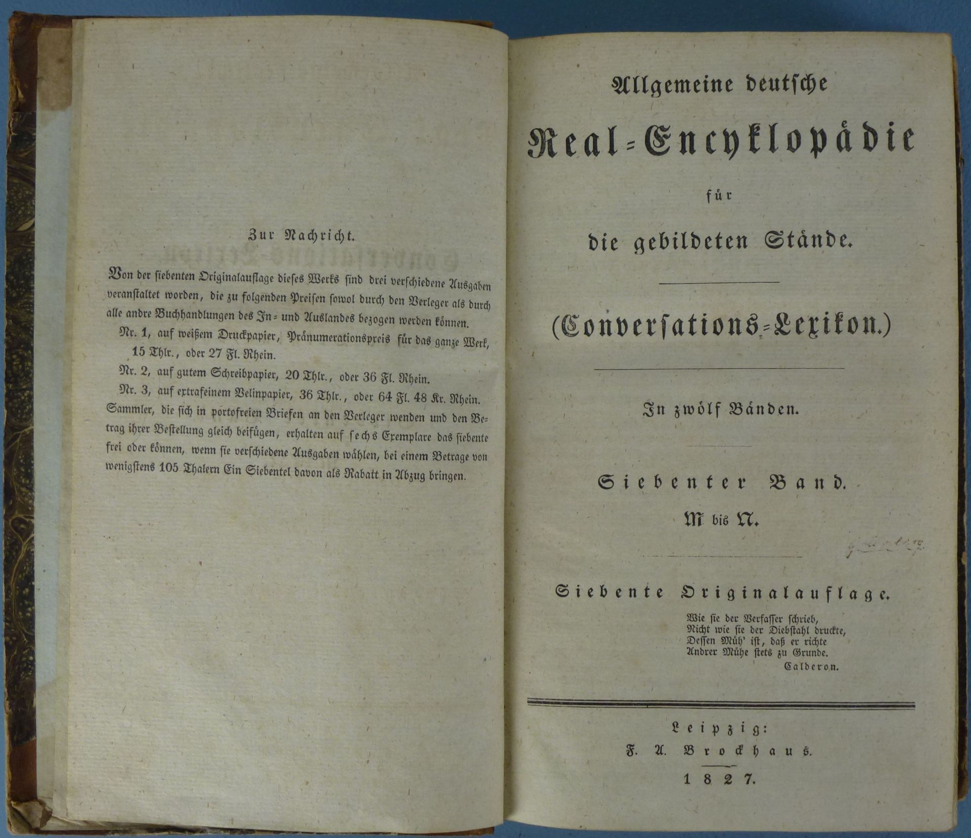 Brockhaus-Lexikon, Leipzig 1827 - Image 2 of 2