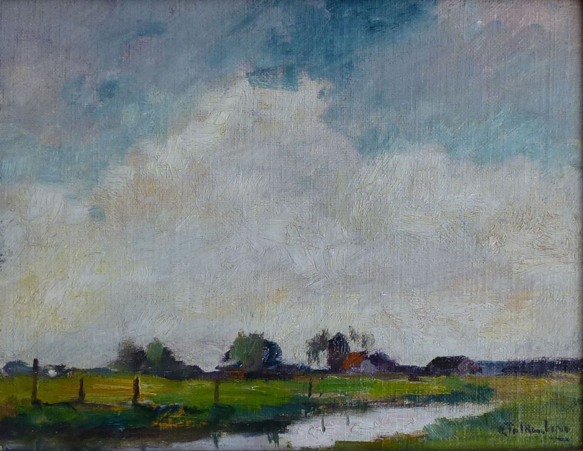 Falkenberg, Richard: sommerliche Landschaft mit Höfen