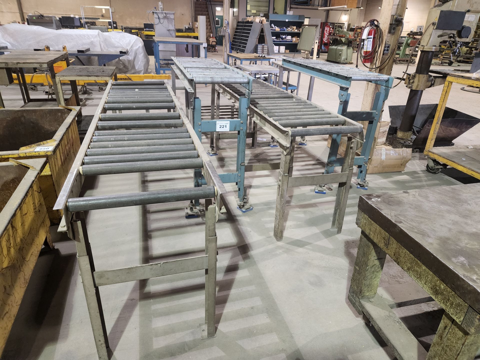 Lot of Gravity Roller Conveyors