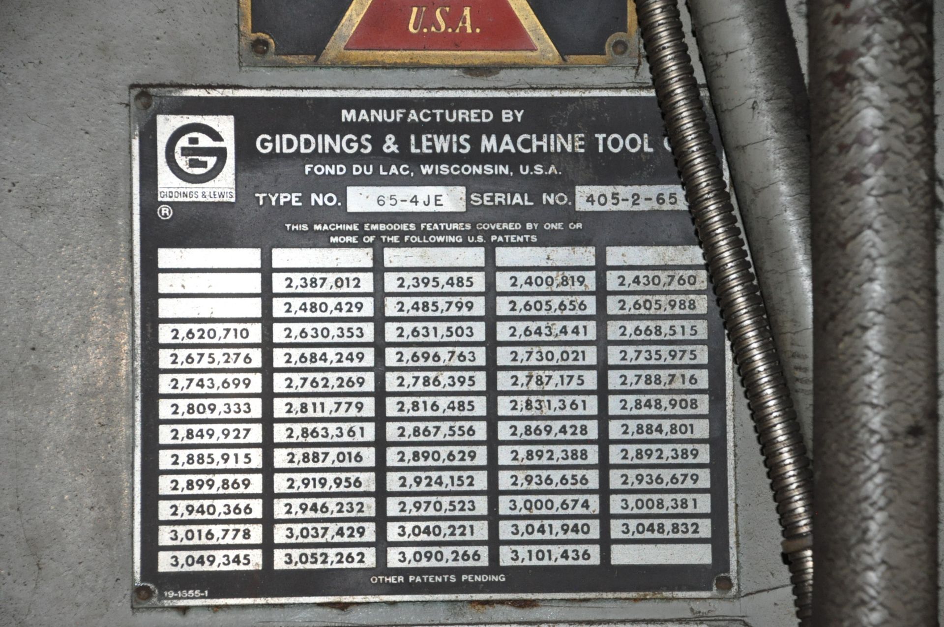 GIDDINGS & LEWIS Model 65E4T, 4" Horizontal Boring, Milling/Jig Borer, S/N 405-2-65, 4" Spindle, - Image 13 of 13