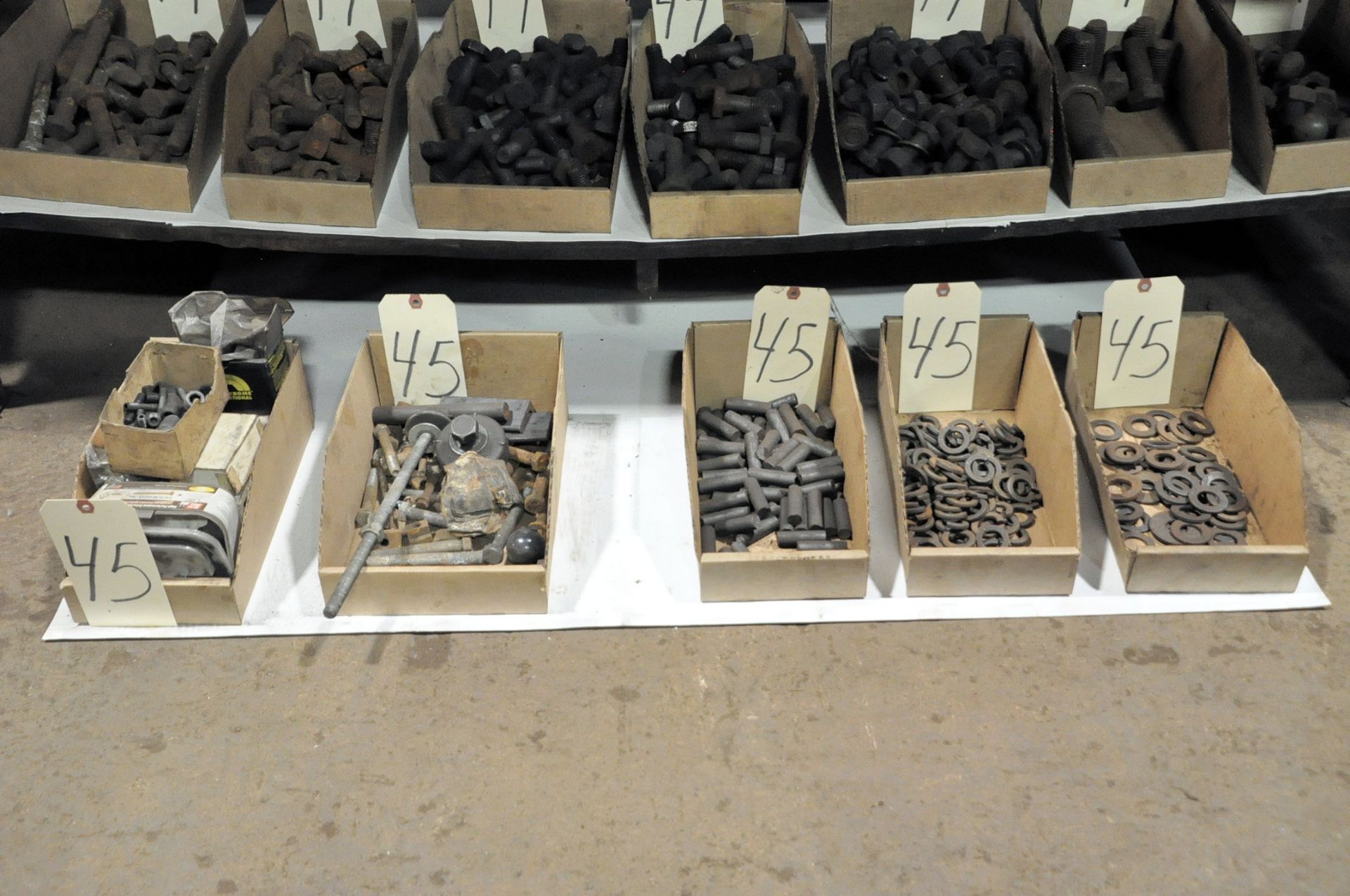 Lot-Bolts, Screws, Slugs and Washers in (5) Boxes