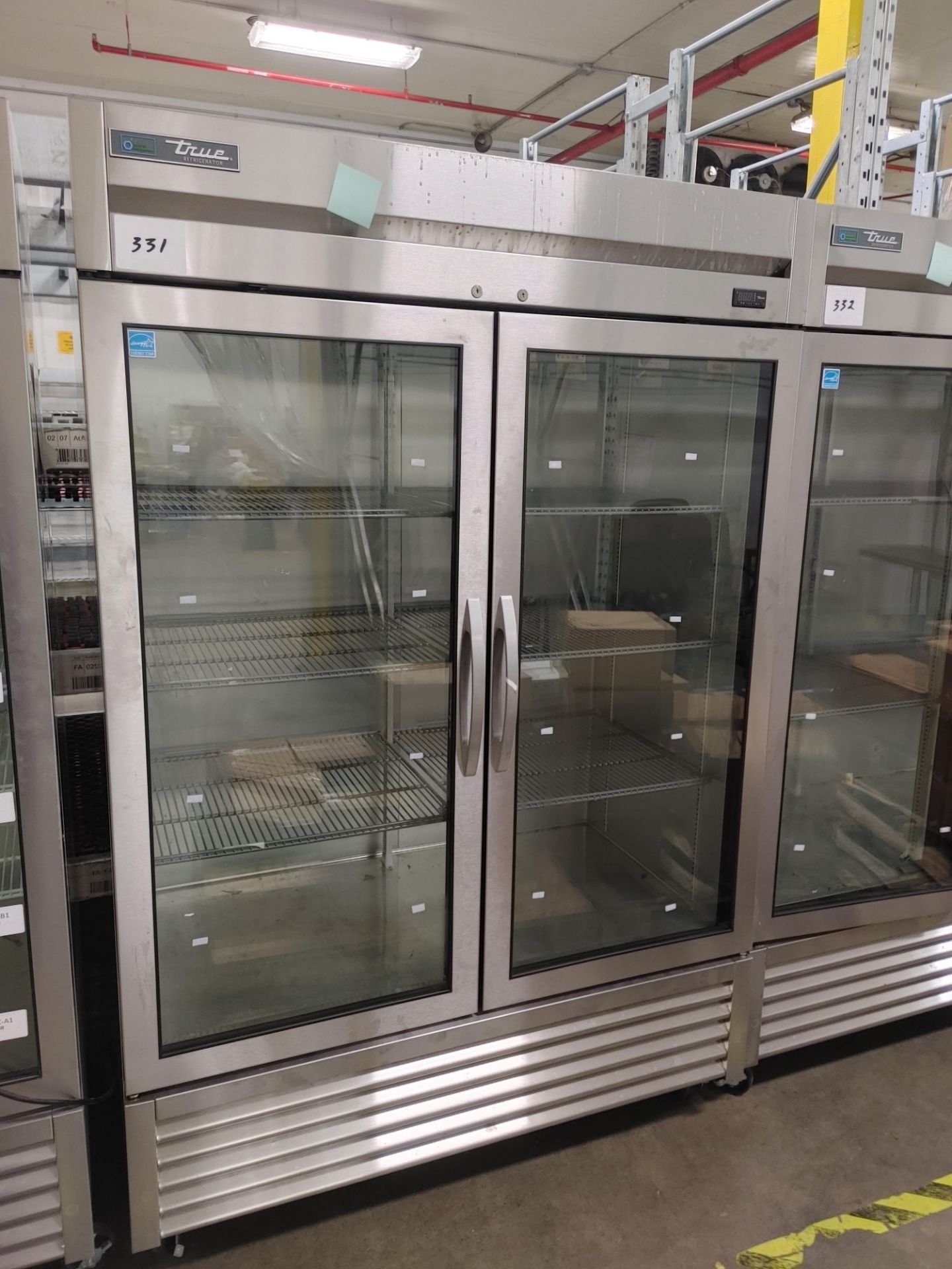 True "T-49G-HC-FGD01" 2 Door Glass Front Refrigerator S/N 10153233