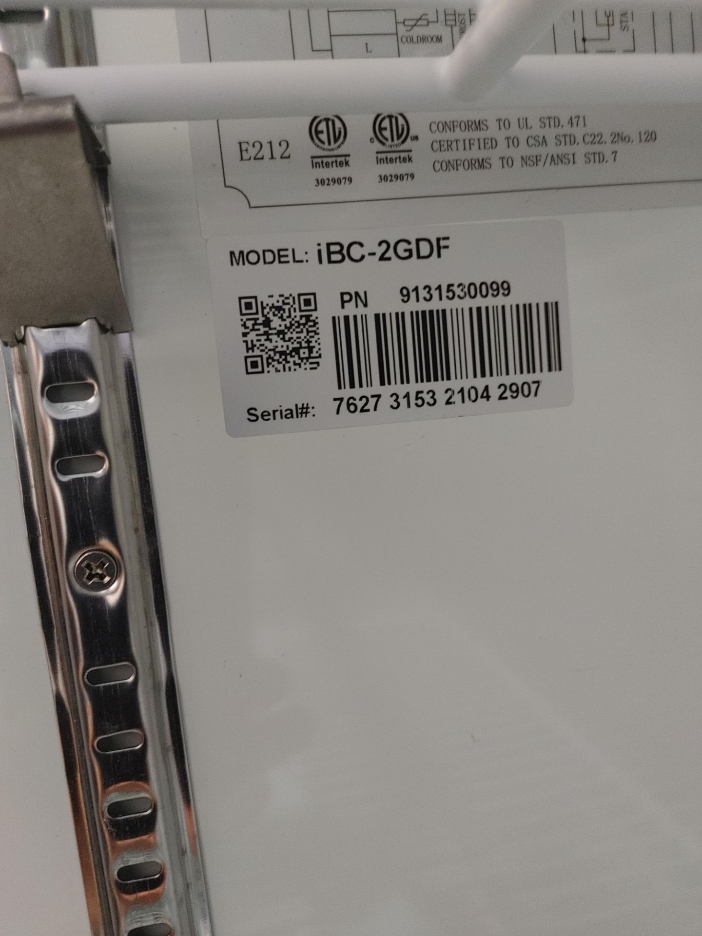 iBEE Cool "iBC-2GDF" 2 Glass Door Freezer S/N 7627 3153 2104 2907 - Image 2 of 2