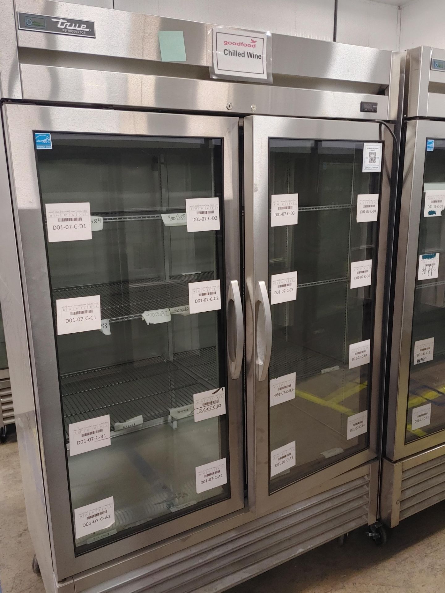 True "T-49G-HC-FGD01" 2 Door Glass Front Refrigerator S/N 10299313