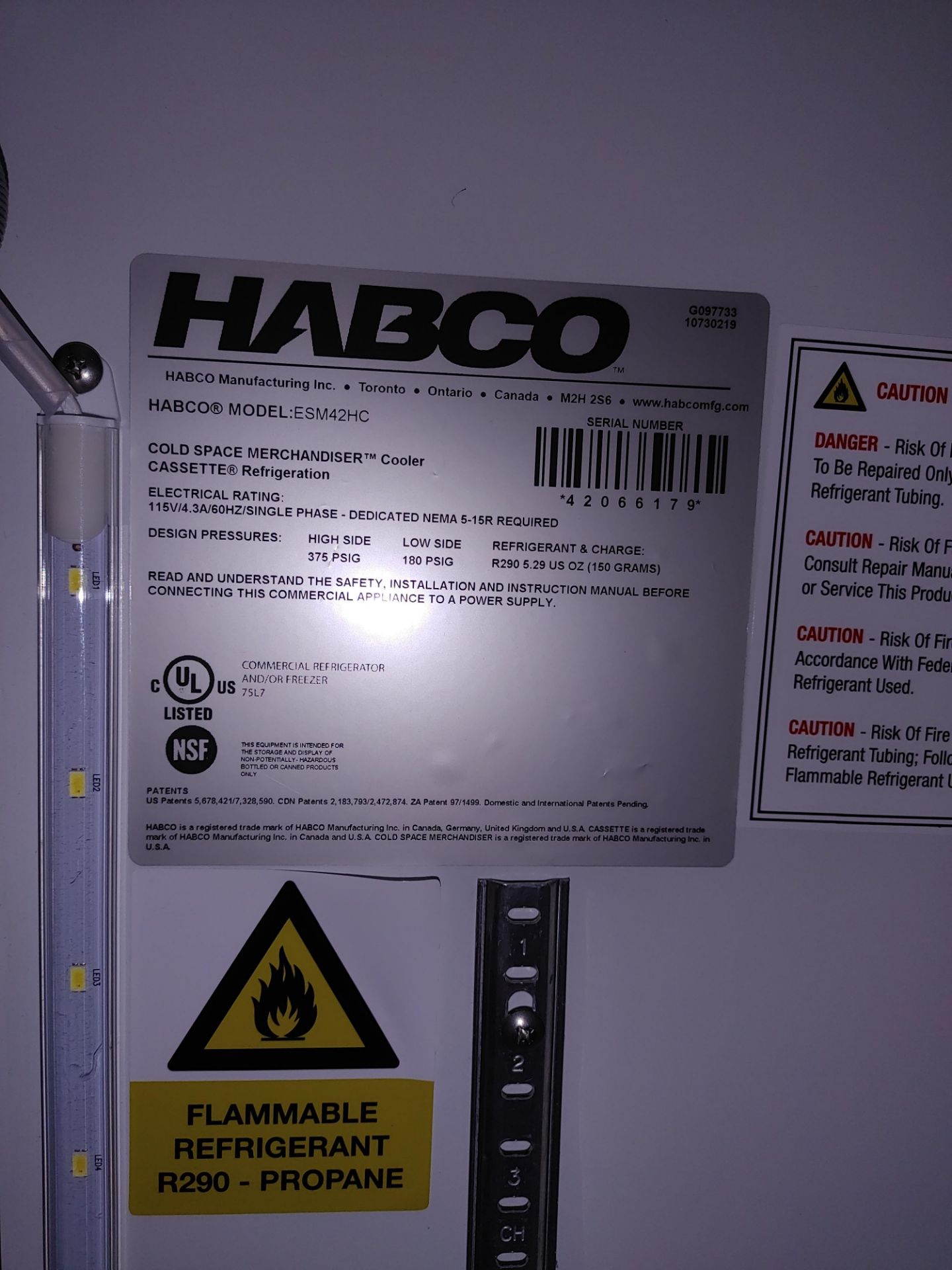 Habco "ESM42HC" 2 Door Glass Front Refrigerator S/N 42066179 - Image 2 of 2
