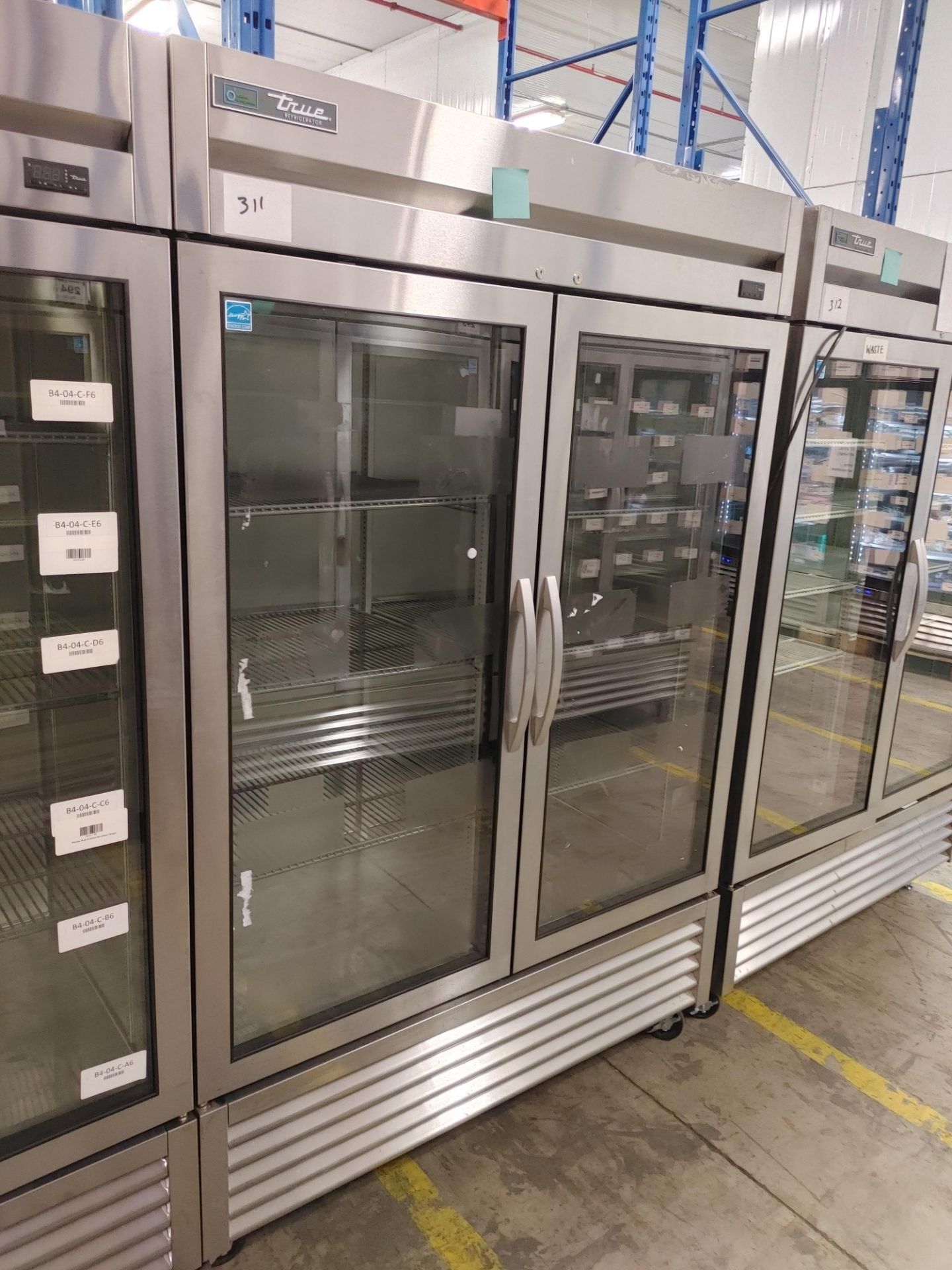 True "T-49G-HC-FGD01" 2 Door Glass Front Refrigerator S/N 10230627