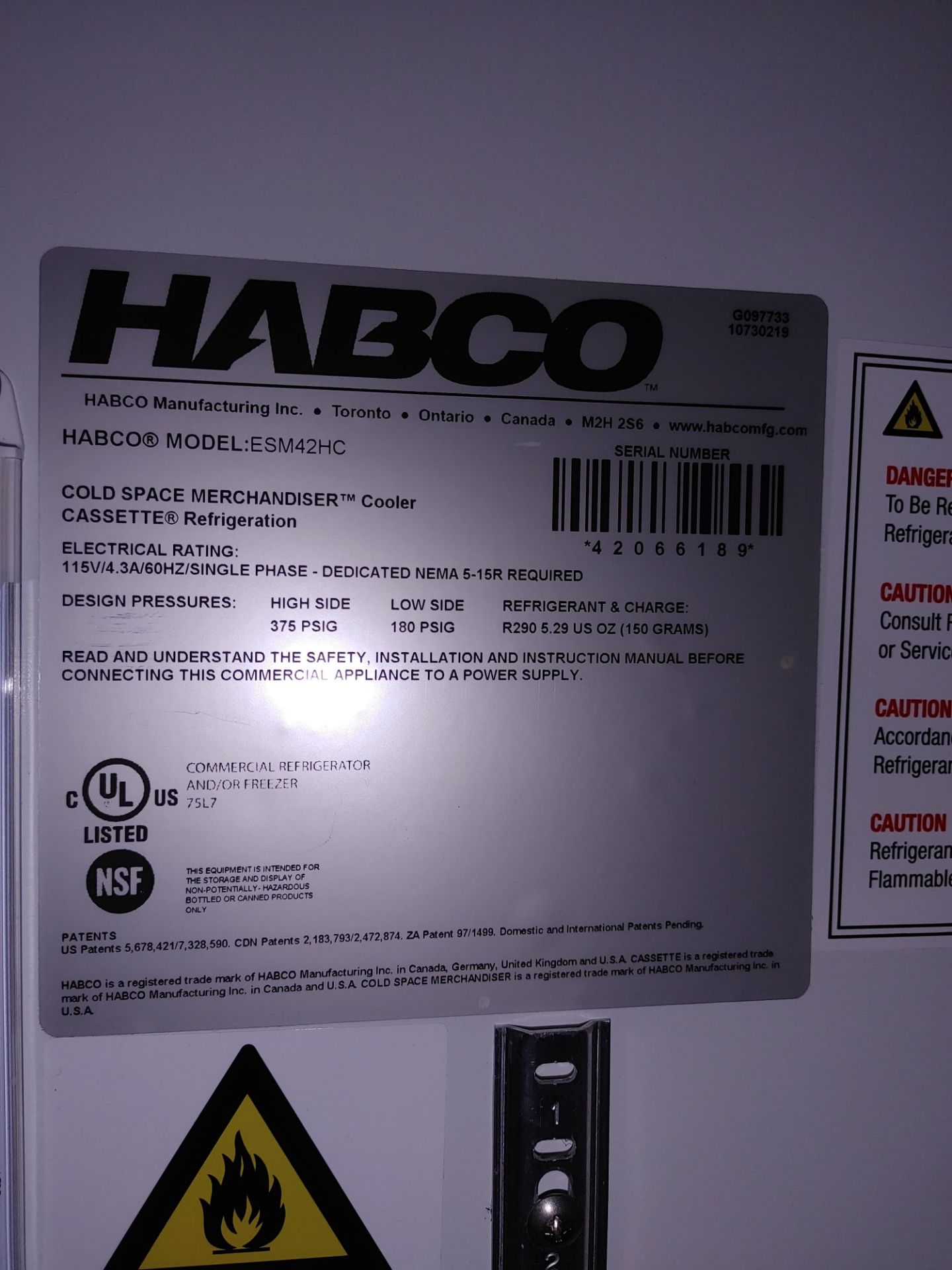 Habco "ESM42HC" 2 Door Glass Front Refrigerator S/N 420662189 - Image 2 of 2