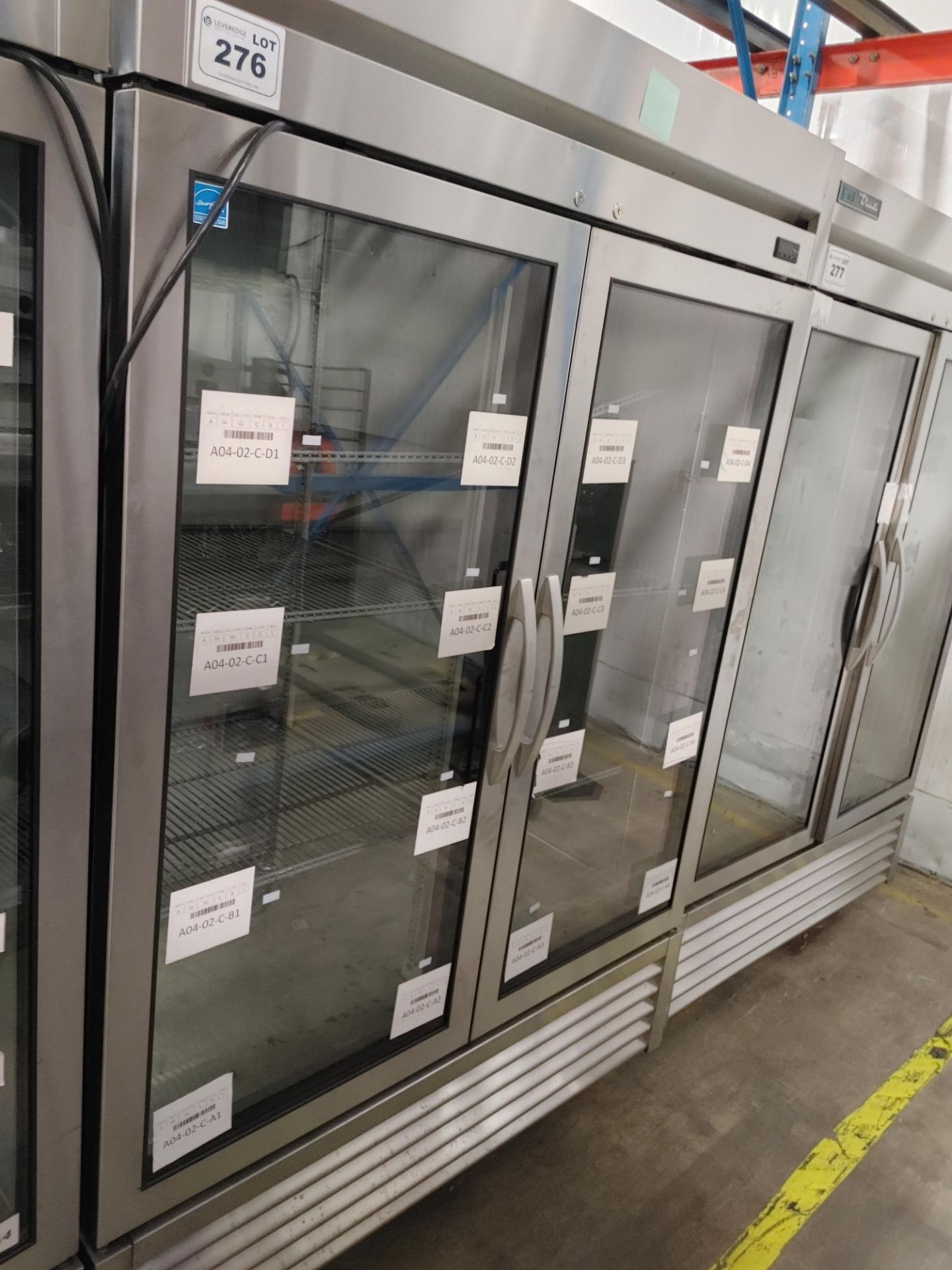 True "T-49G-HC-FGD01" 2 Door Glass Front Refrigerator S/N 10143259