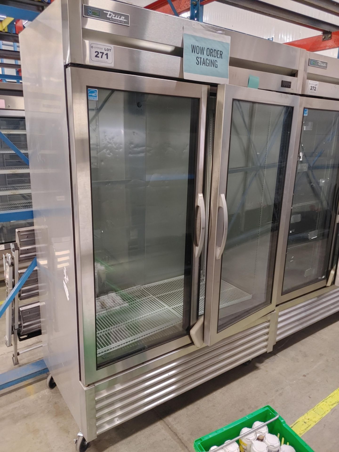 True "T-49G-HC-FGD01" 2 Door Glass Front Refrigerator S/N 10171239