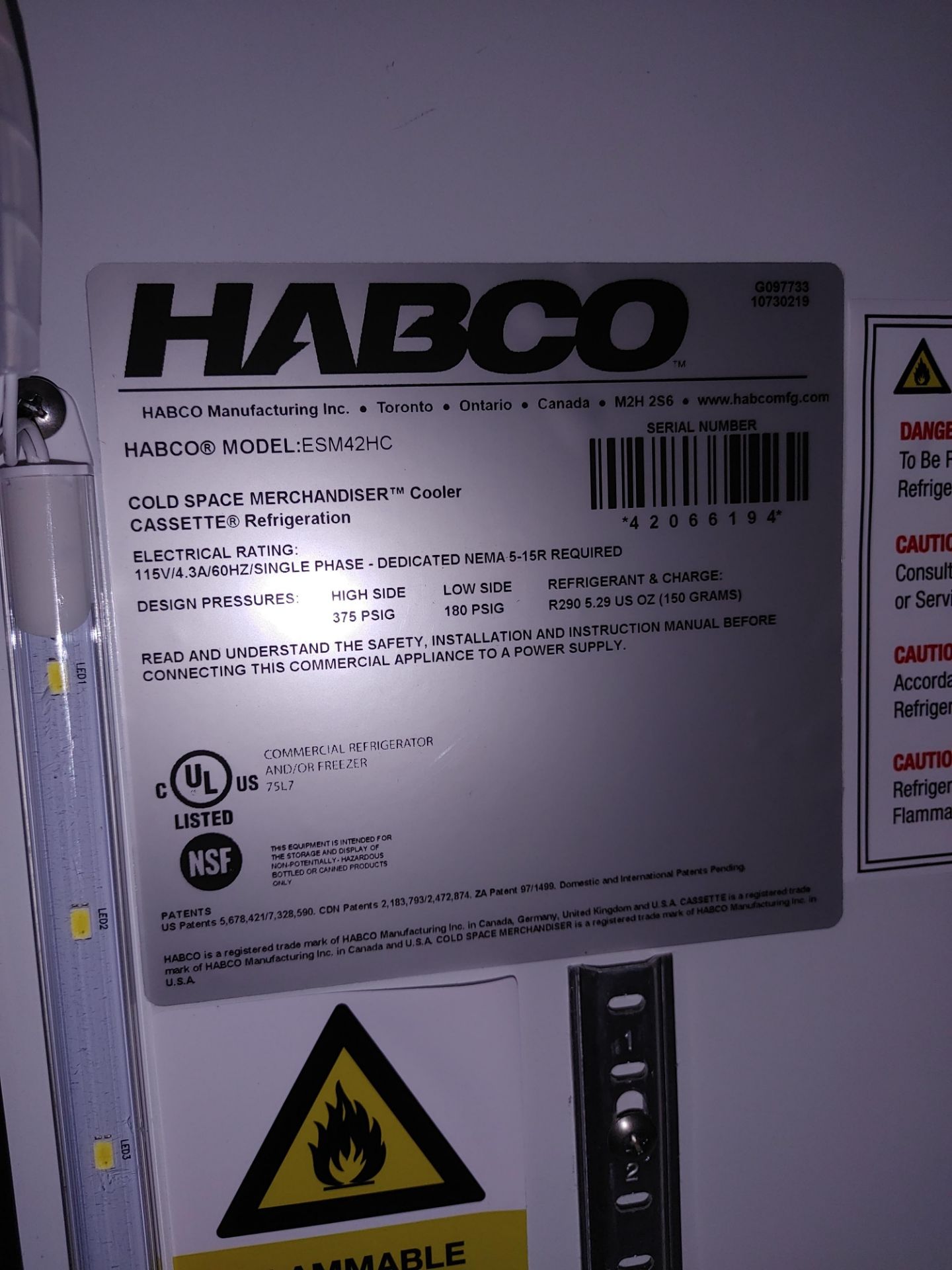 Habco "ESM42HC" 2 Door Glass Front Refrigerator S/N 420662194 - Image 2 of 2