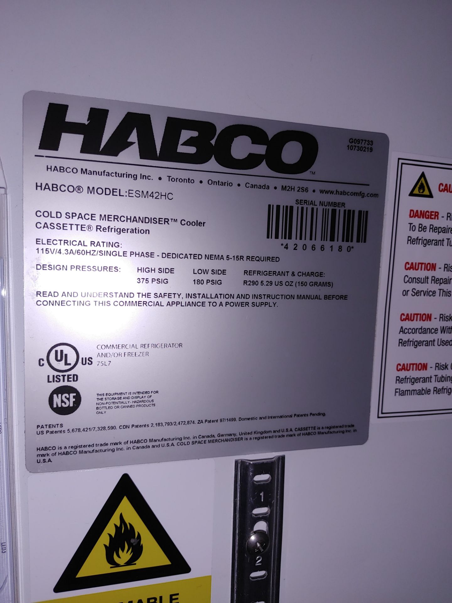 Habco "ESM42HC" 2 Door Glass Front Refrigerator S/N 420662180 - Image 2 of 2