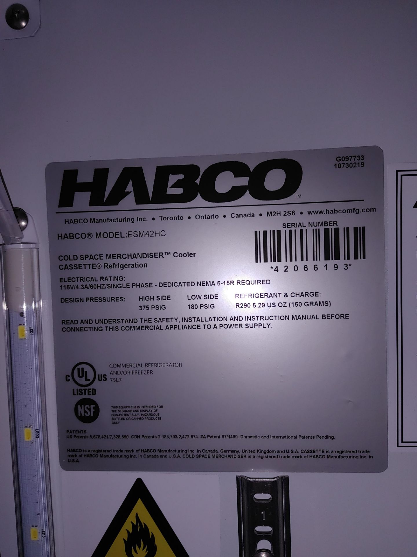 Habco "ESM42HC" 2 Door Refrigerator S/N 42066193 - Image 2 of 2