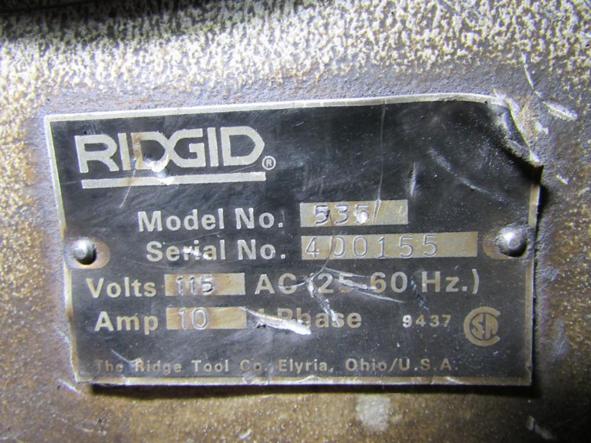 Ridgid 535 Benchtop Electric Pipe Threader - Image 7 of 7