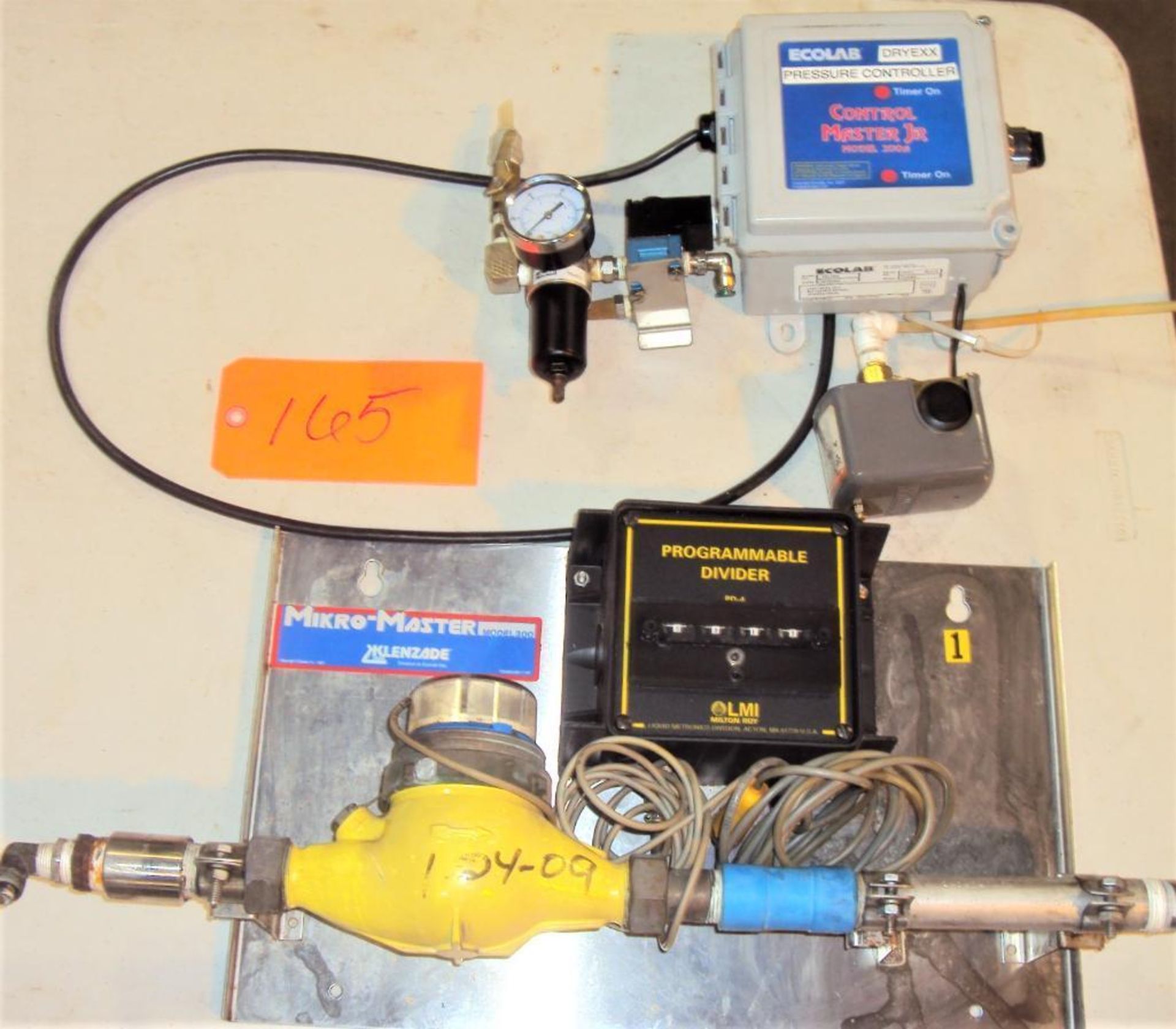 Milton Roy PD4 Programmable Divider, Ecolab CMJ200A Control Master Timer & Flow Meter Combination