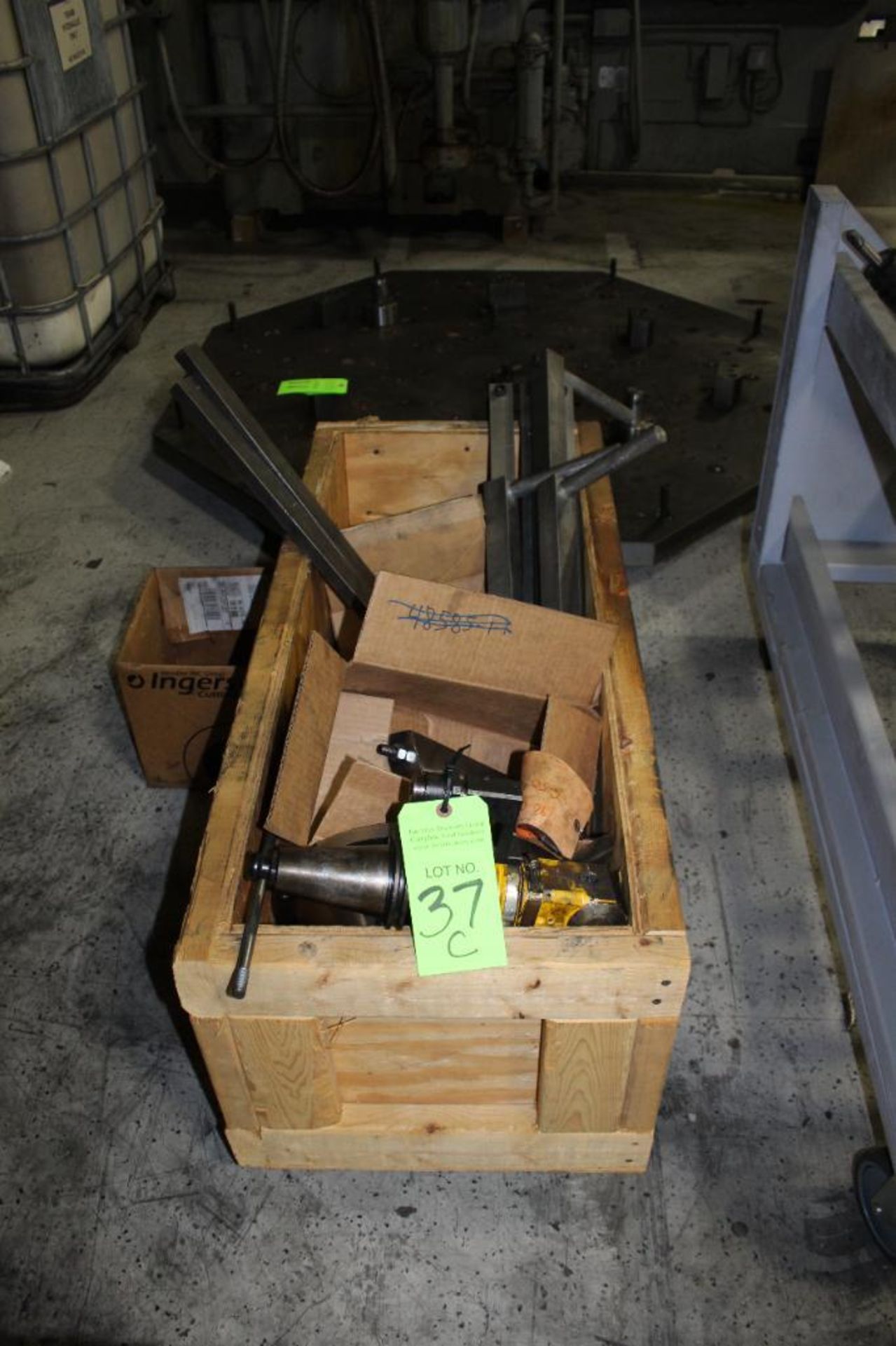 Crate of Miscellaneous Machine Clamps and Tool Holders