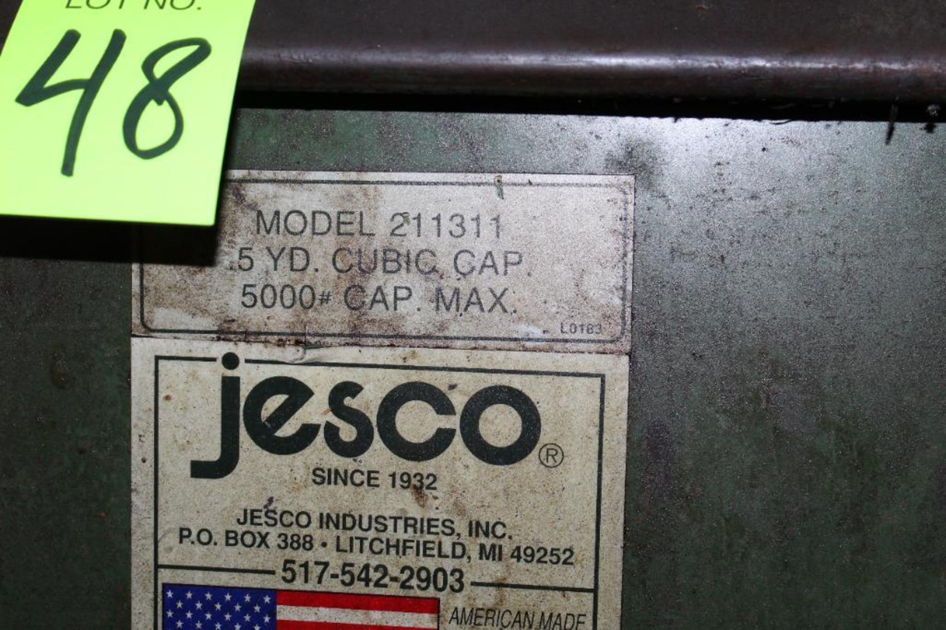 Jesco Model 211311 5 Yard Dump Hopper - Image 2 of 2