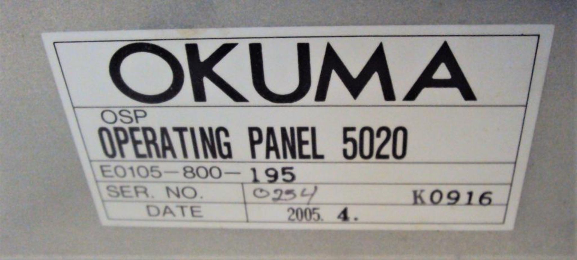 Okuma OSP5020L Operator Interface Panel HA-E0105-800-195 - Image 5 of 5