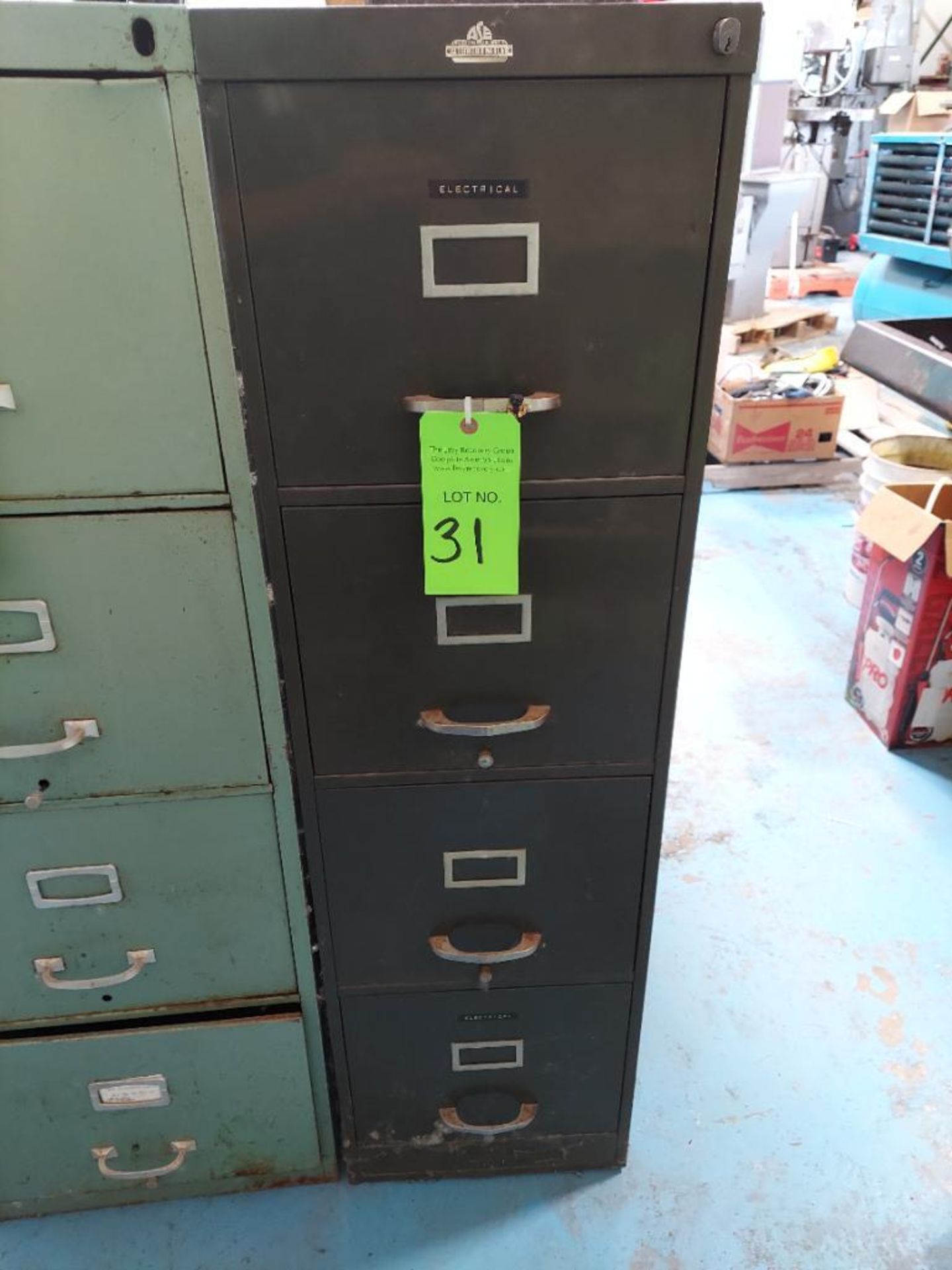 4 Drawer File Cabinet with Assorted Electrical