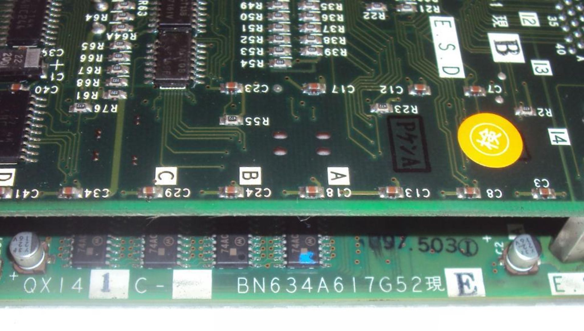 Mitsubishi Mazatrol QX141C BN634A617G52 CPU Module w/ (2) Memory Cassettes QX812 & QX818 and BN634A7 - Image 6 of 7