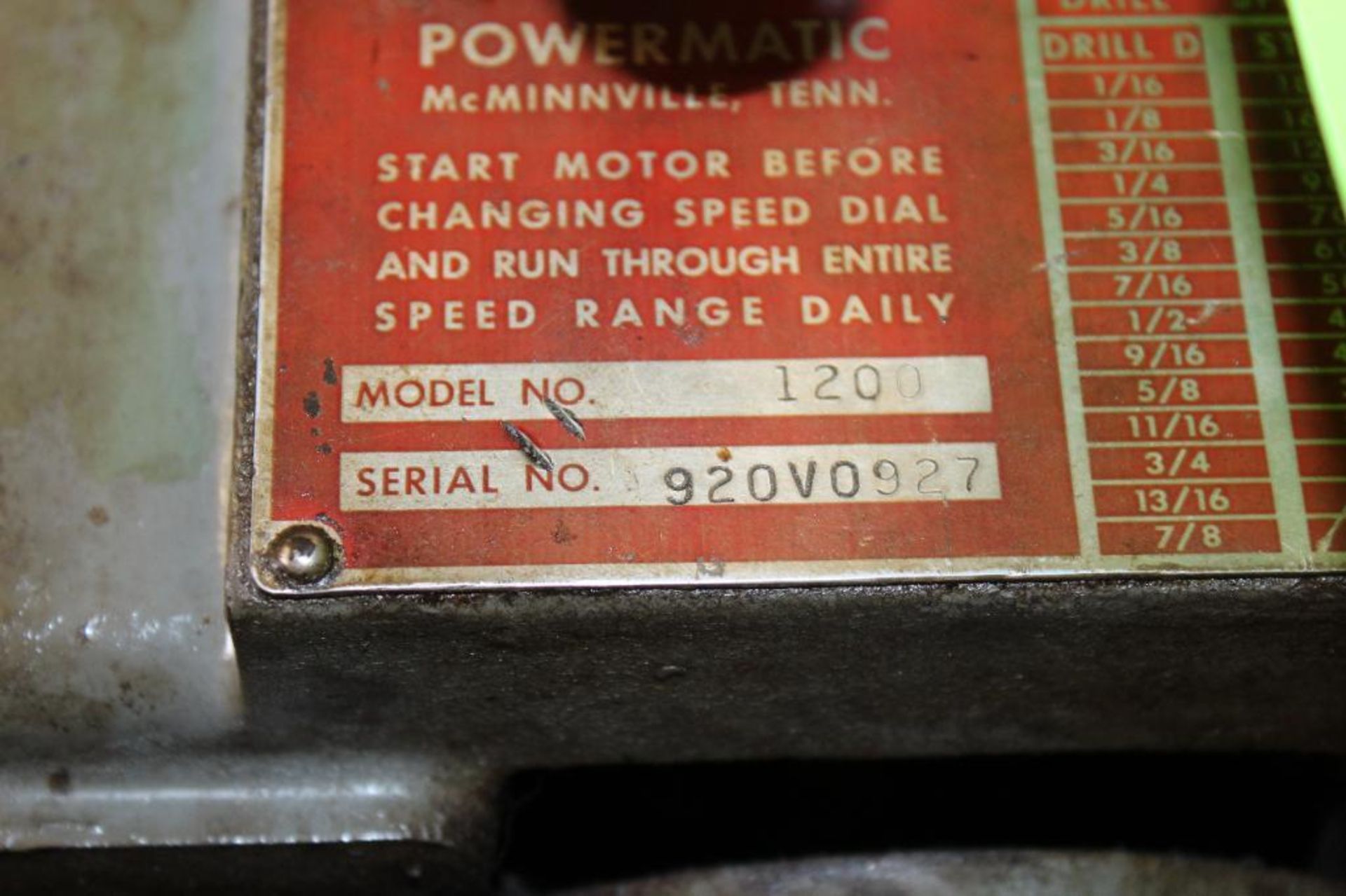 Power Model 1200 Drill Press - Image 3 of 5