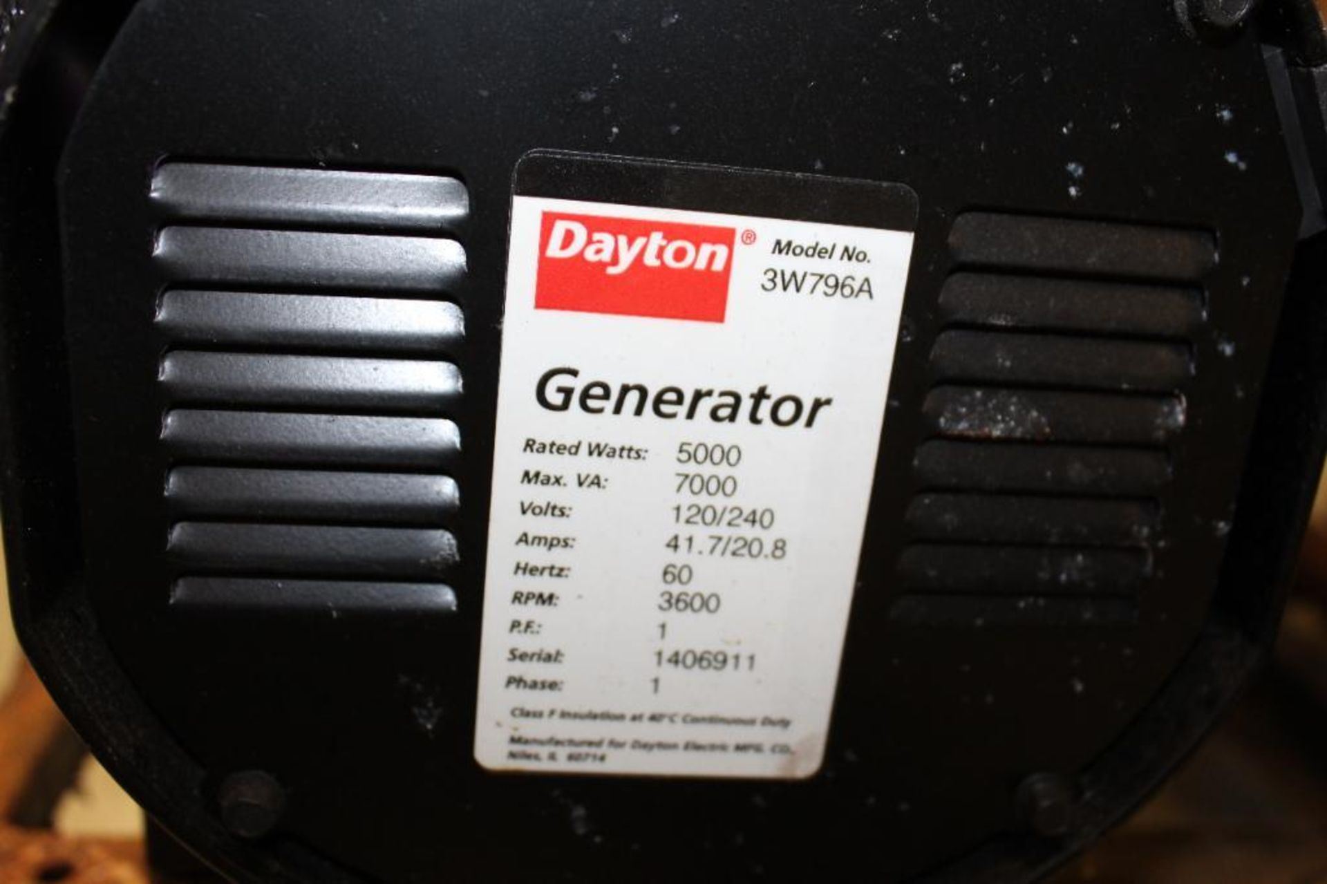 Dayton 5000 Watt Model 3W796 Generator - Image 3 of 3