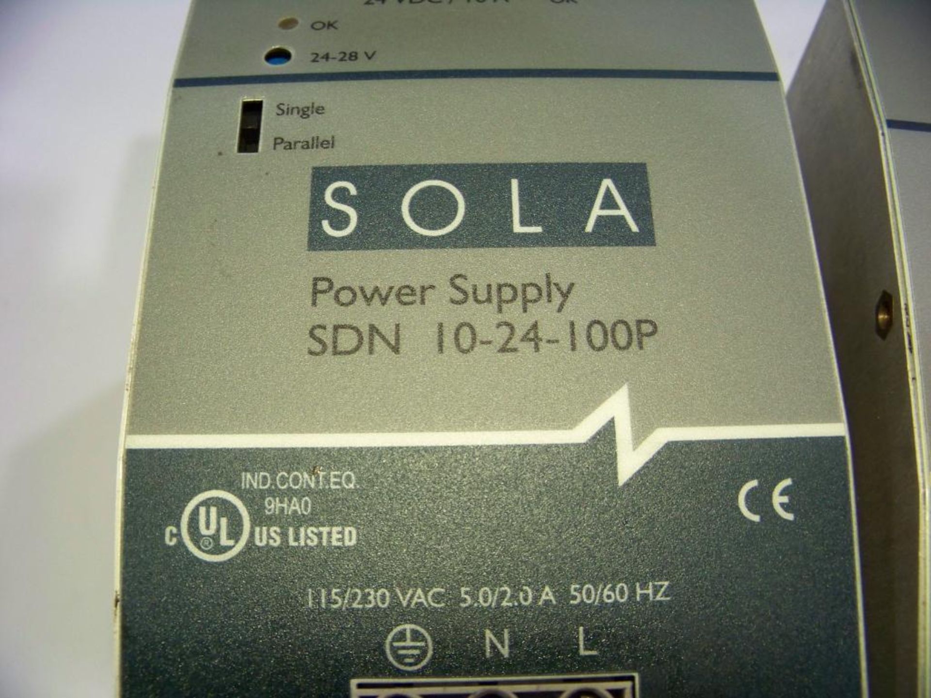 Lot Of (3) Sola SDN-10-24-100P Power Supplies - Image 2 of 2