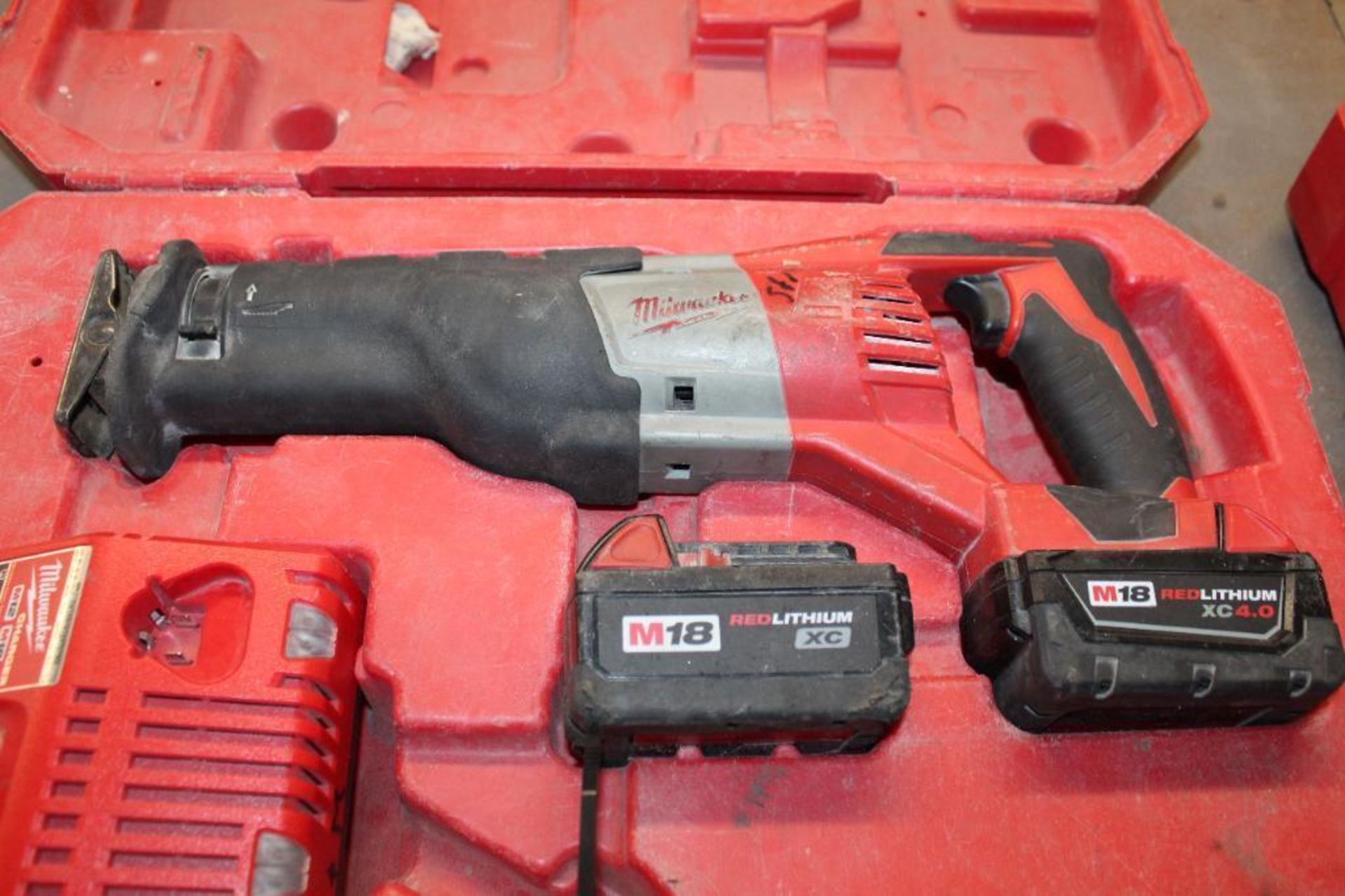 Milwaukee M18 Sawzall with 1 Charger and 2 Batteries - Image 2 of 3