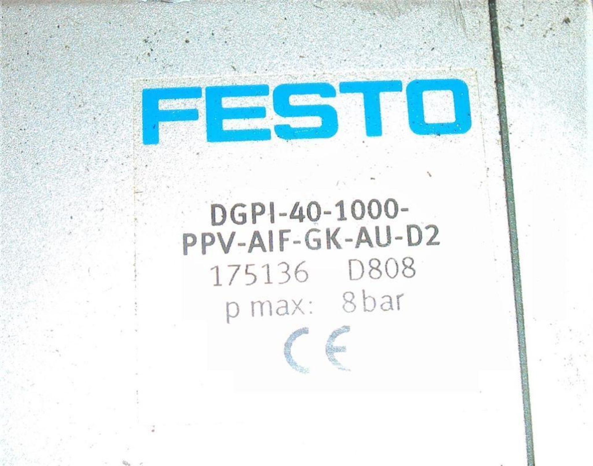 Lot of (3) Festo DGPI-40-1000-PPV-AIF-GK-AU-D2 Rodless Air Cylinder and (3) Festo SPC11-MTS-AIF-25 E - Image 3 of 8