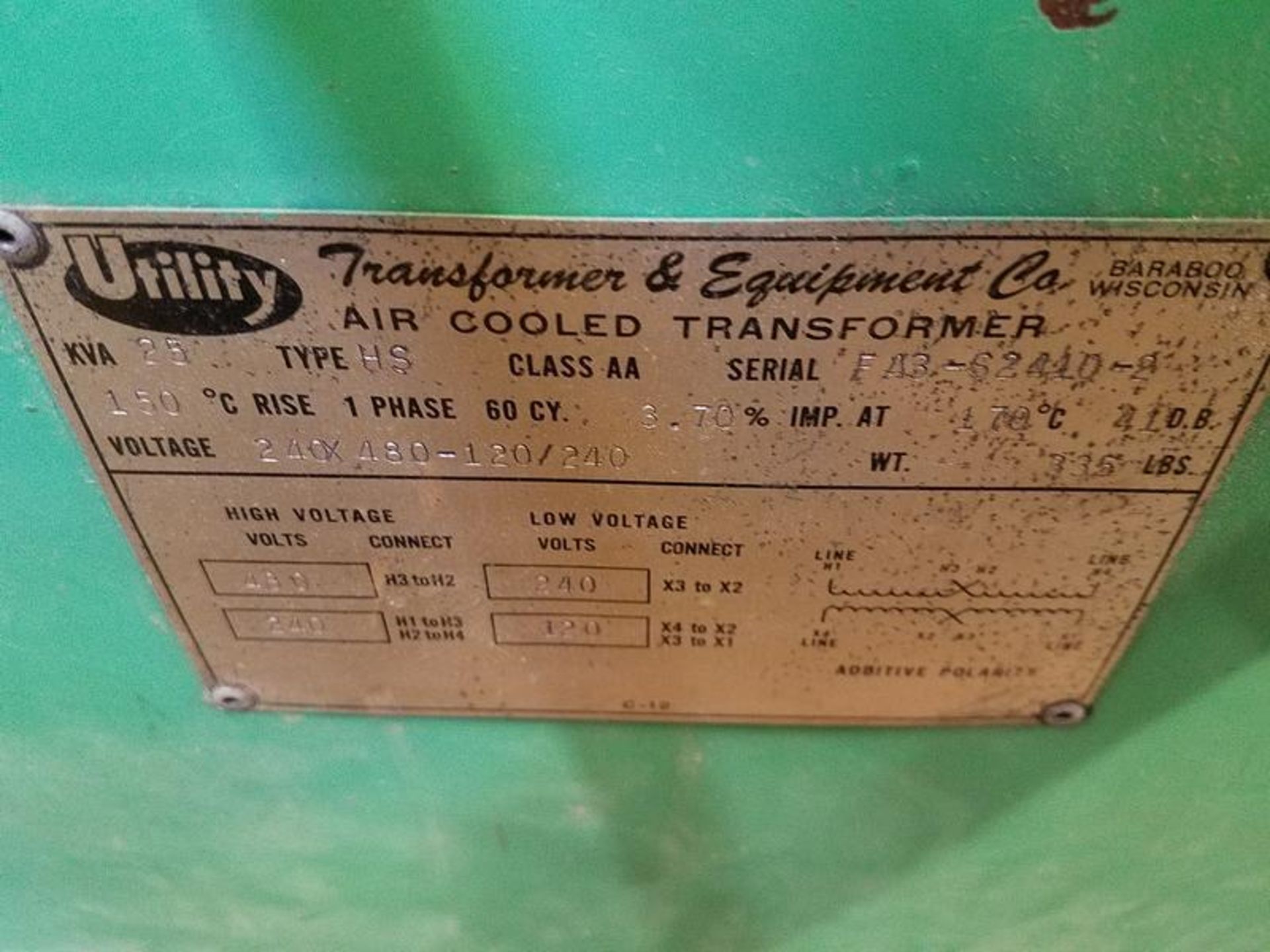 T&E 25 KVA Utility Transformer - Image 3 of 3