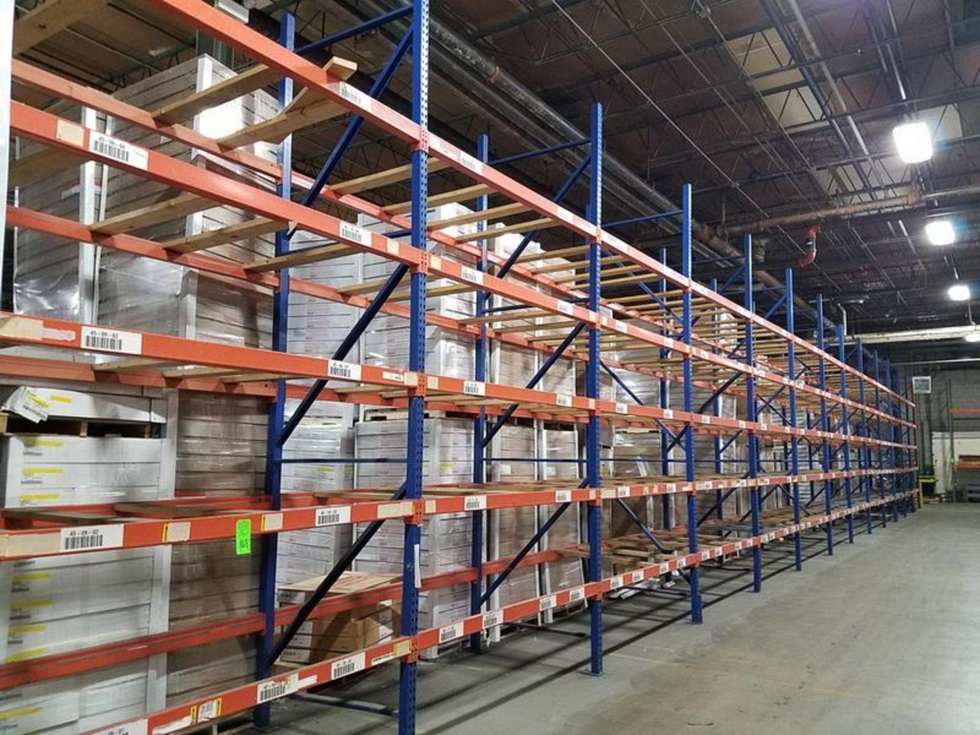 LOT (13) Sections of Adjustable Pallet Racking, 8' x 54" x 19'H (approx.), Contents Not Included