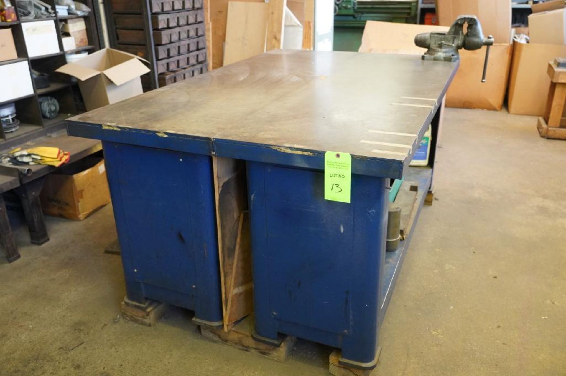 (2) Metal Tables with Machine Vises - Image 2 of 4